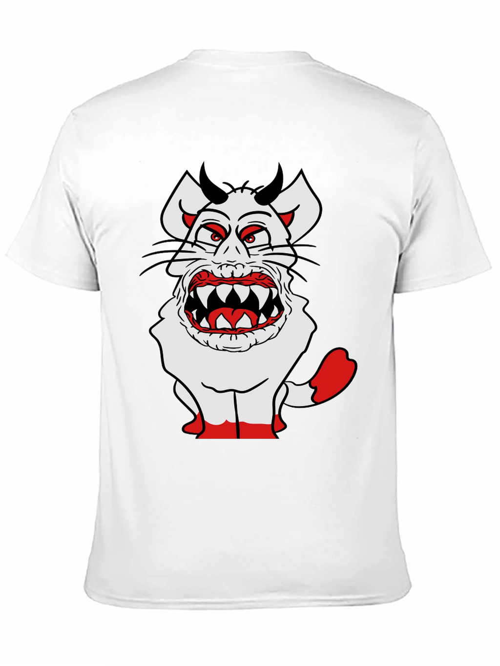 Monster Cartoon Graphic Tee - Black Cotton Blend