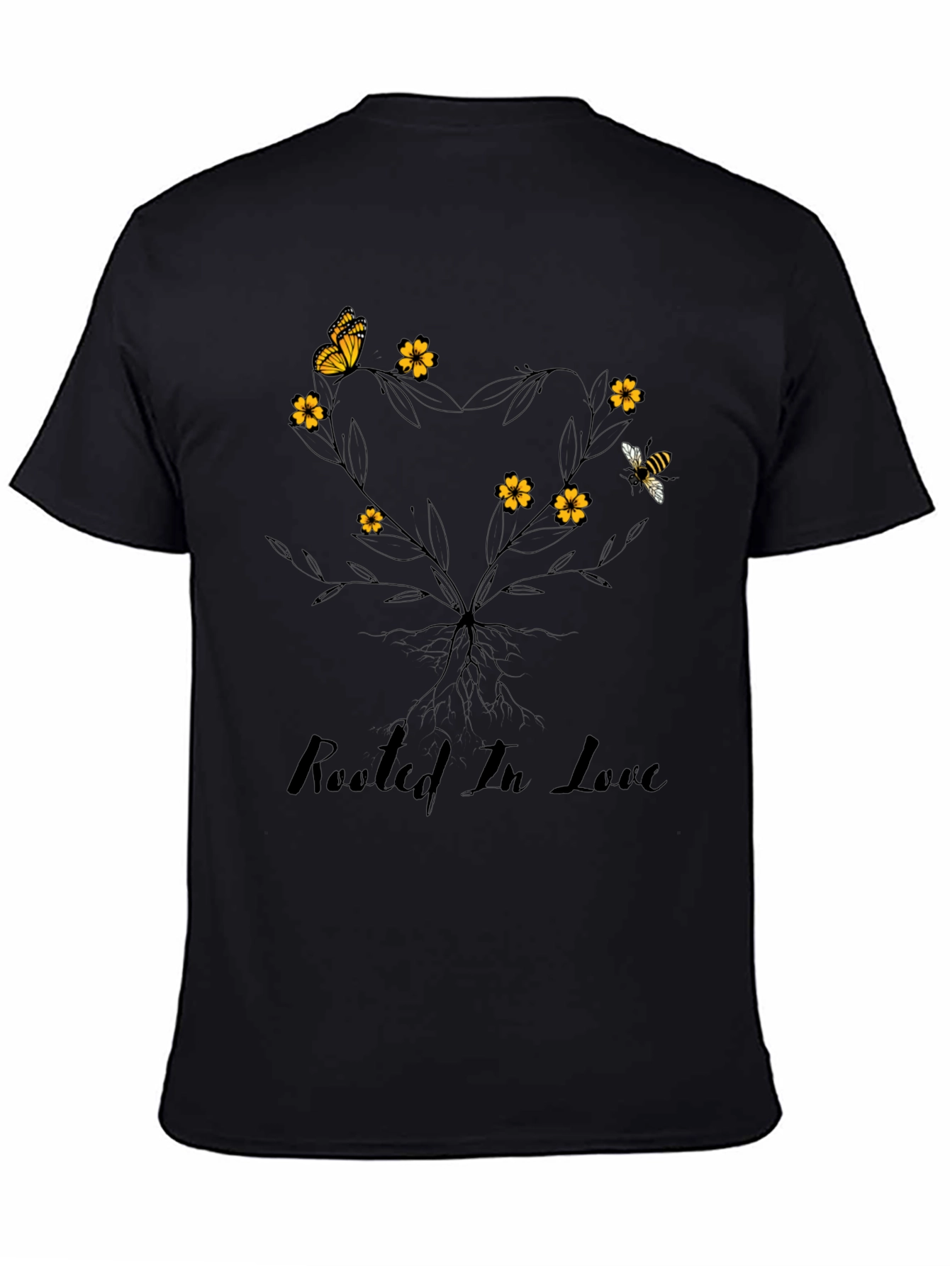 Rooted in Love T-Shirt - Floral & Insect Design