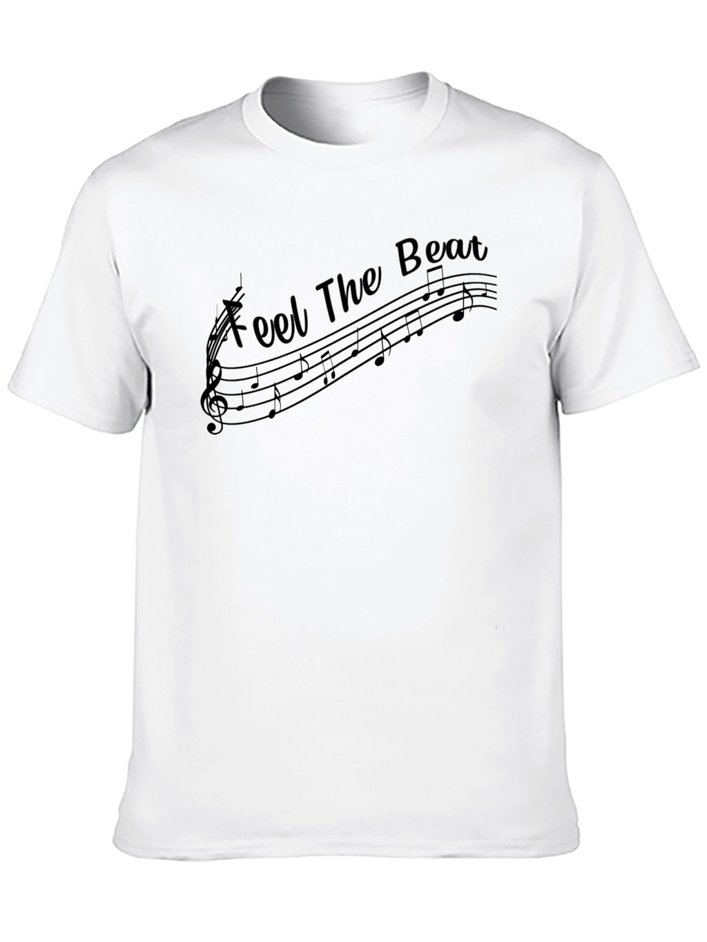 Feel The Beat Music Notes Black T-Shirt