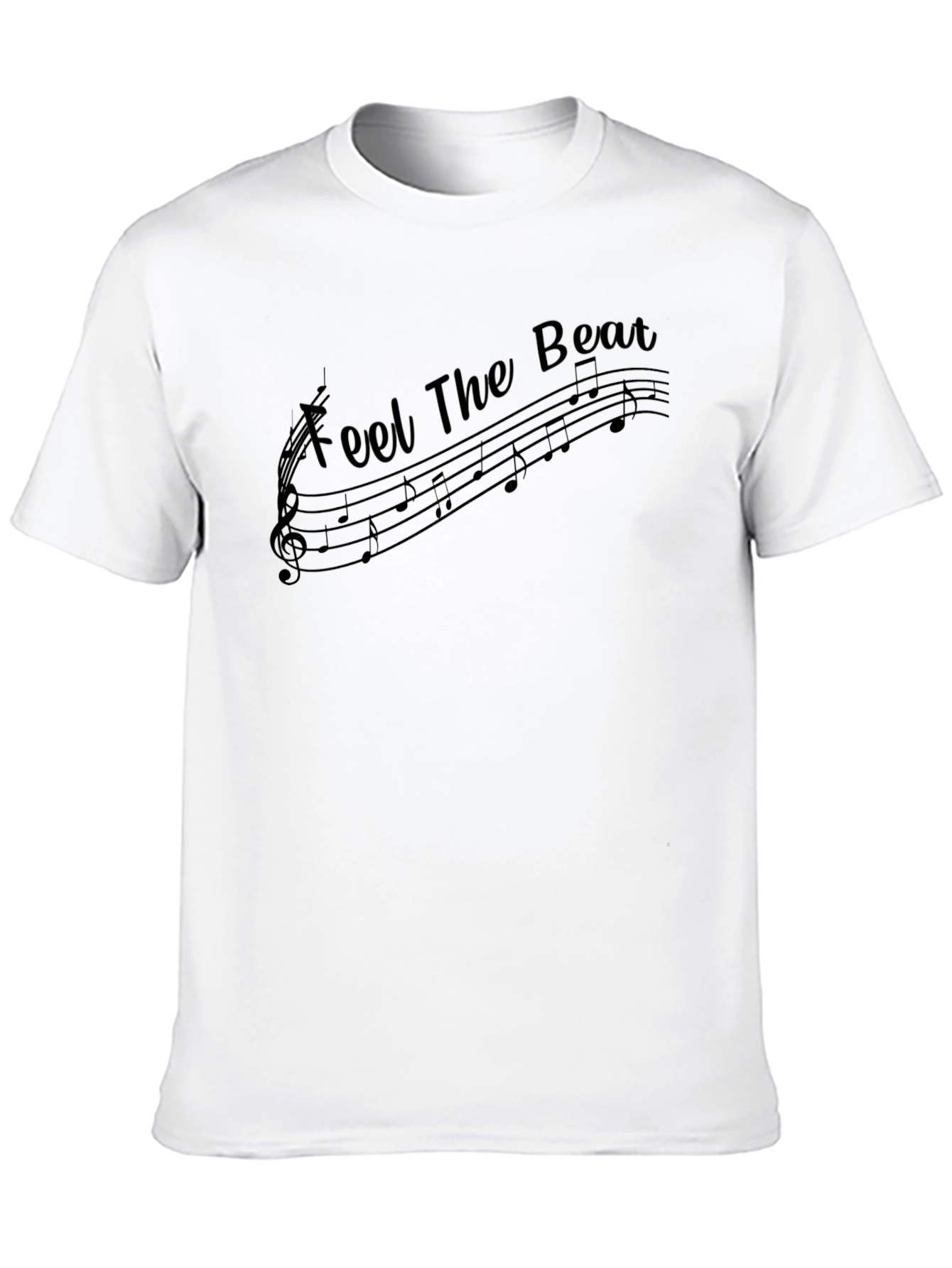 Feel The Beat Music Notes Black T-Shirt