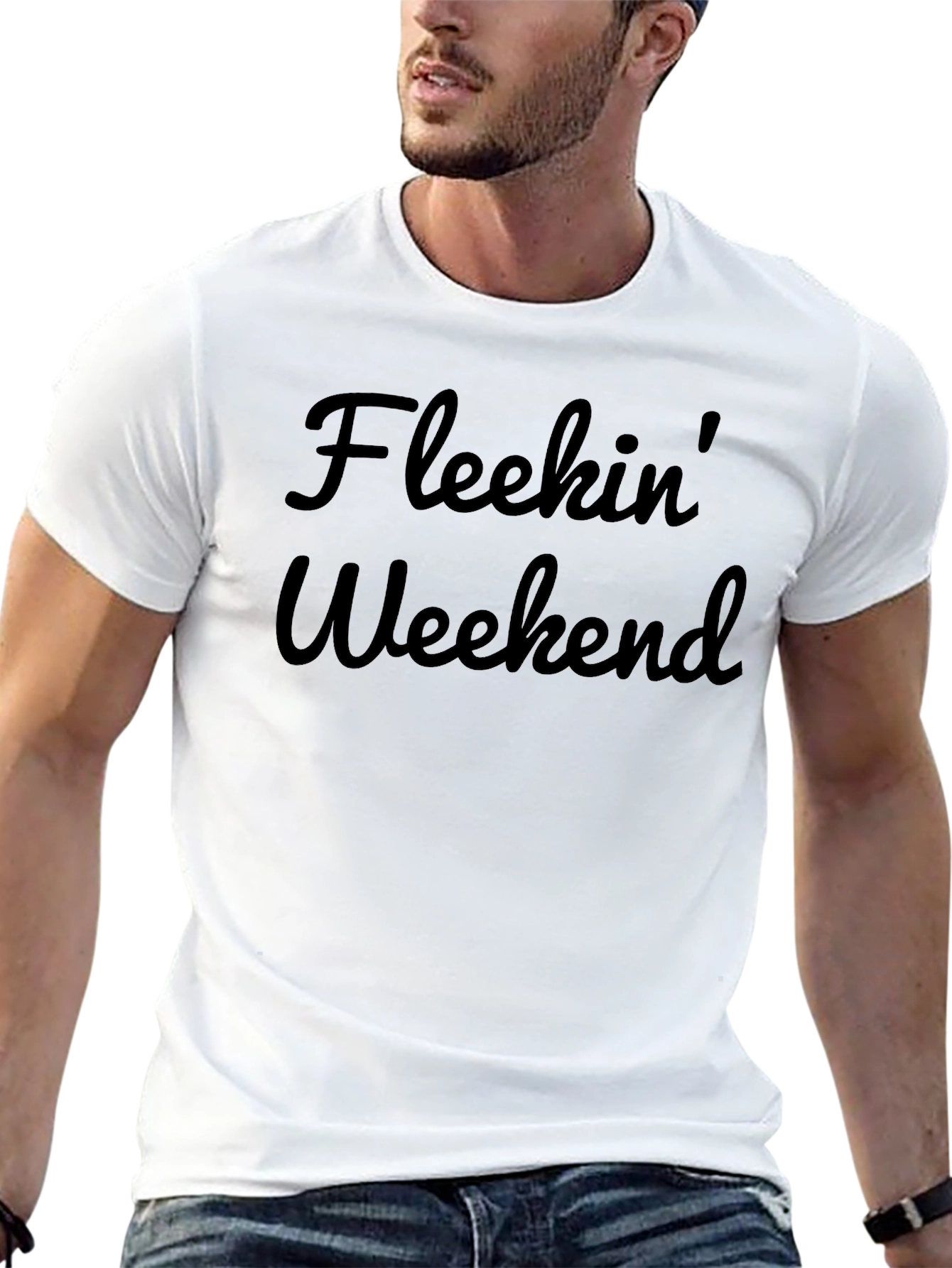 Fleekin Weekend Black Graphic Tee - Casual Style