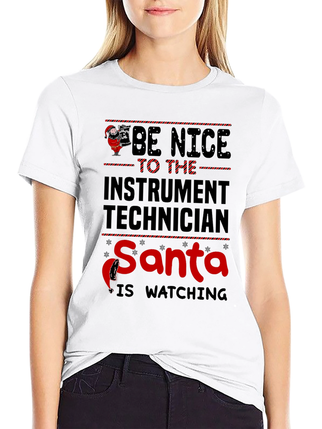 Instrument Technician Santa Watching T-Shirt