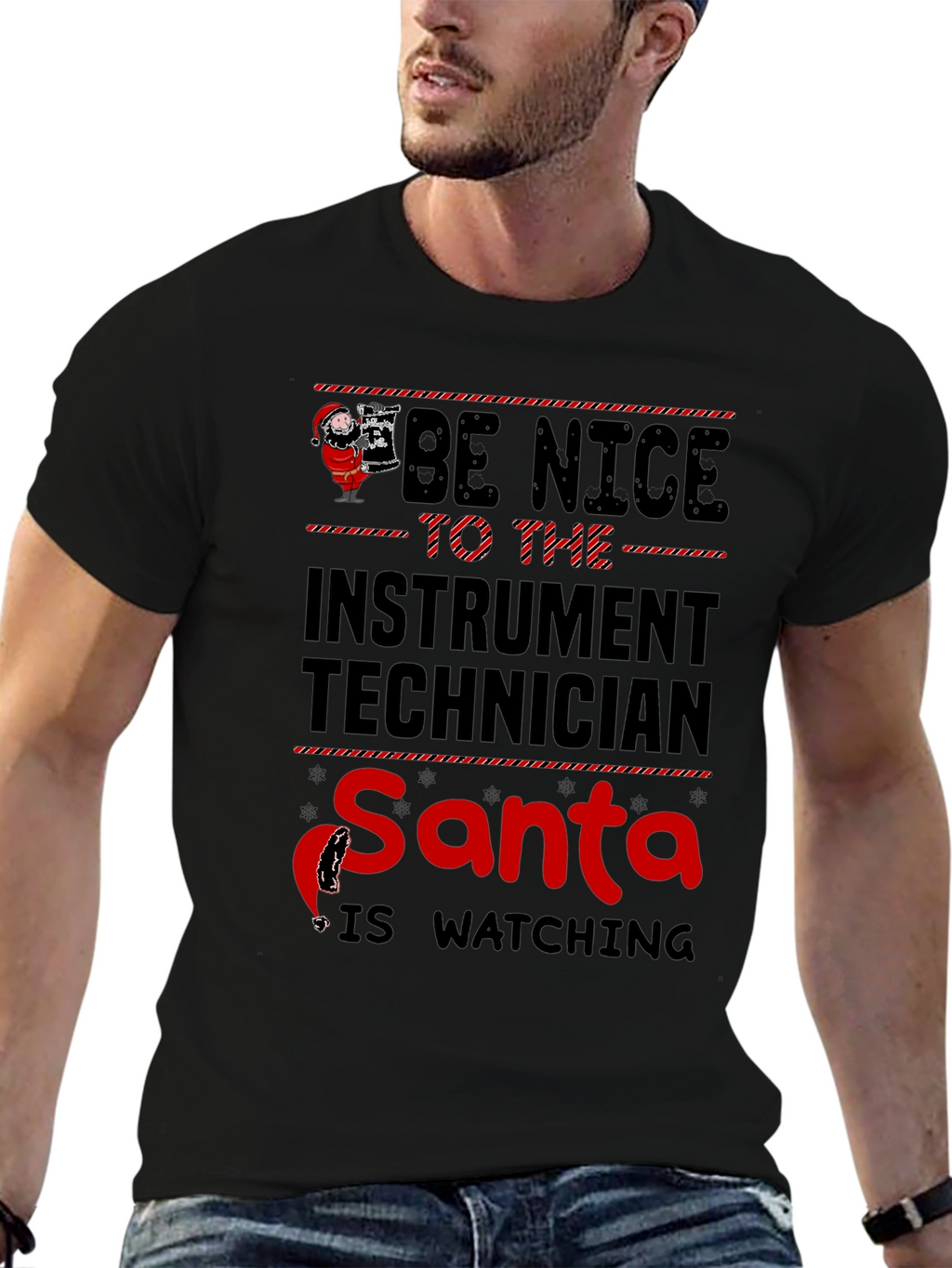 Instrument Technician Santa Watching T-Shirt