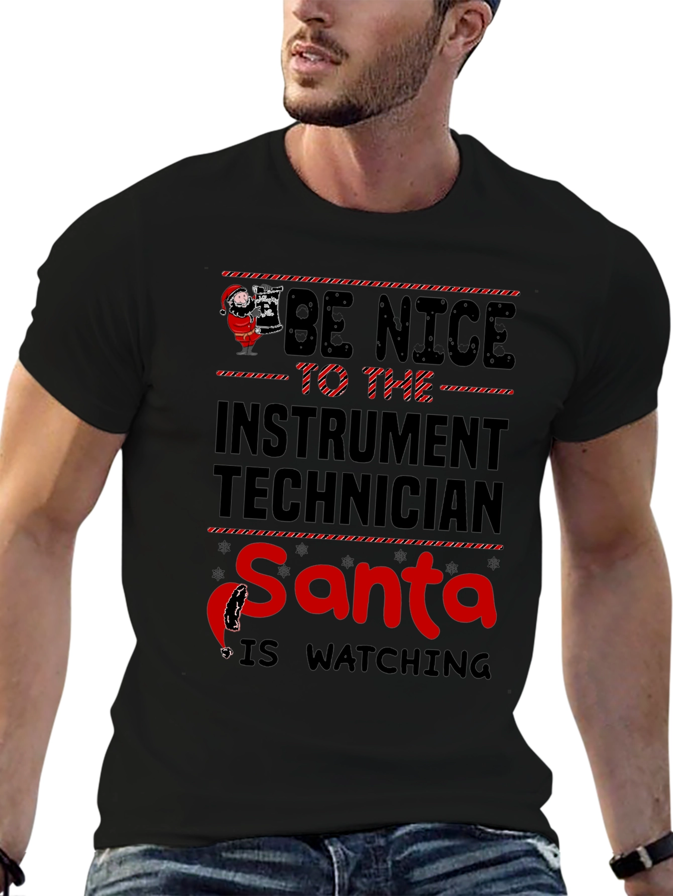 Instrument Technician Santa Watching T-Shirt