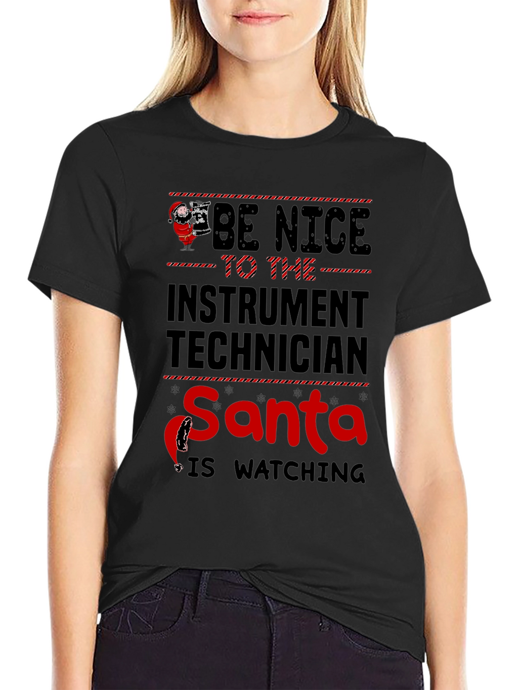 Instrument Technician Santa Watching T-Shirt