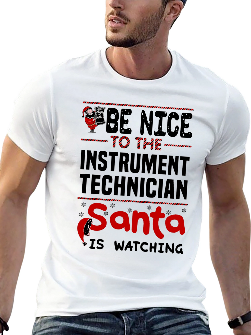 Instrument Technician Santa Watching T-Shirt