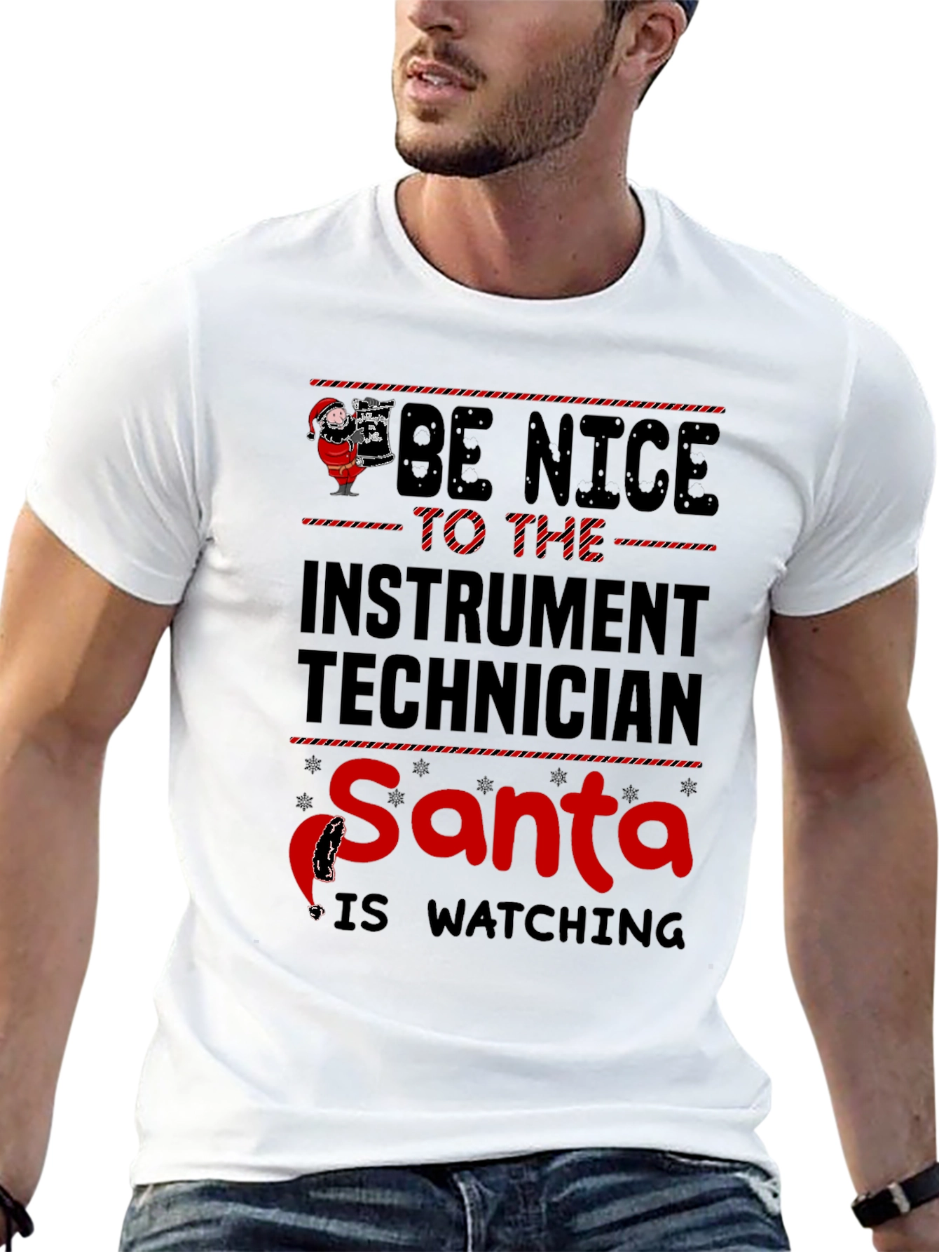 Instrument Technician Santa Watching T-Shirt