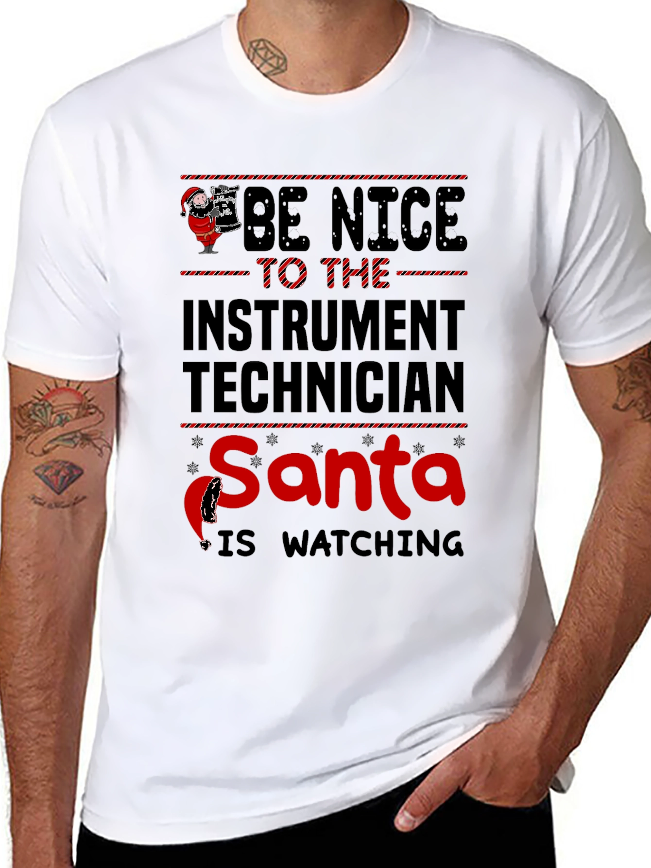 Instrument Technician Santa Watching T-Shirt