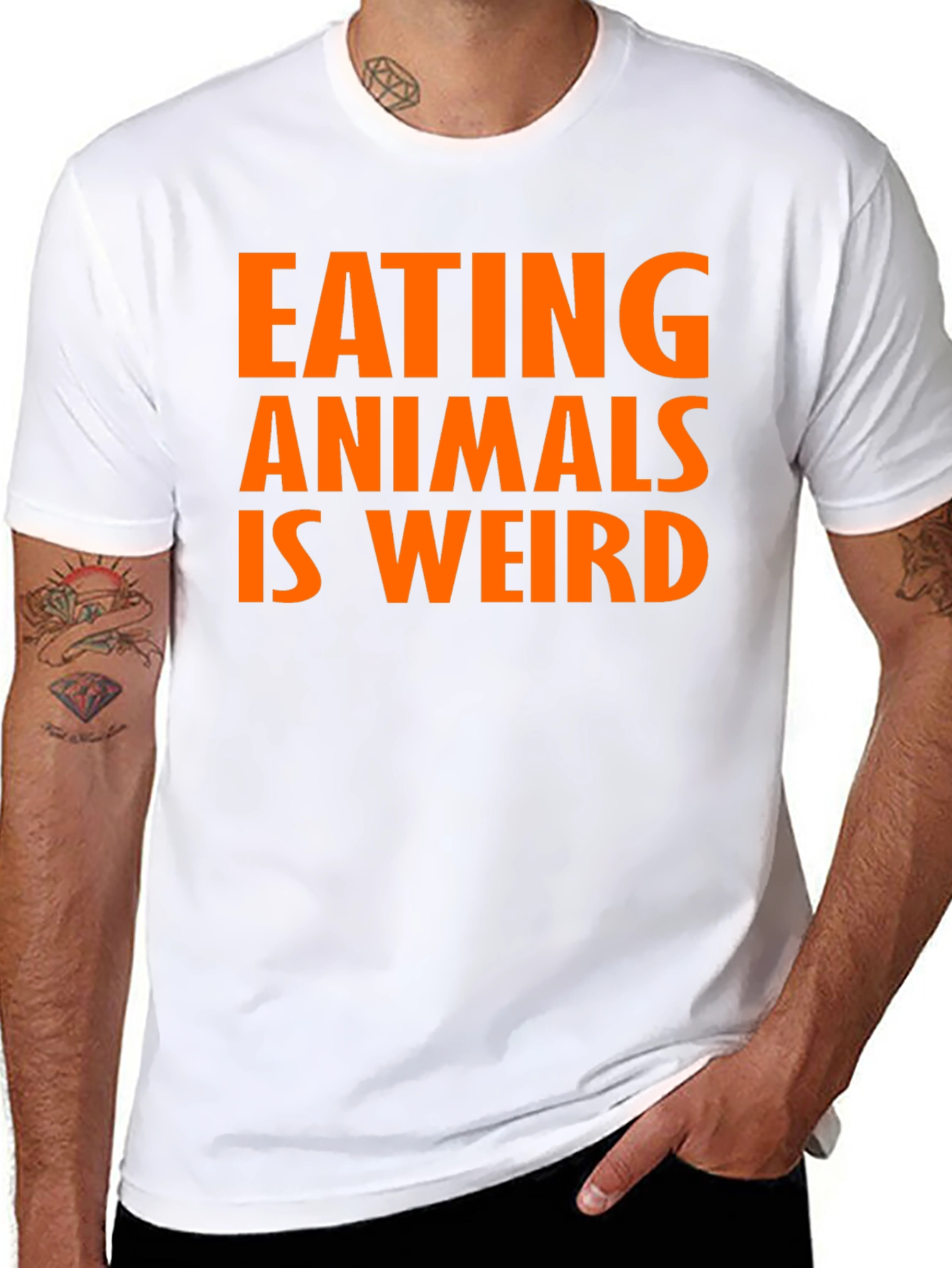 Eating Animals Is Weird T-Shirt - Vegan Message