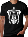 Skeleton Rib Cage Graphic Tee - Halloween T-Shirt