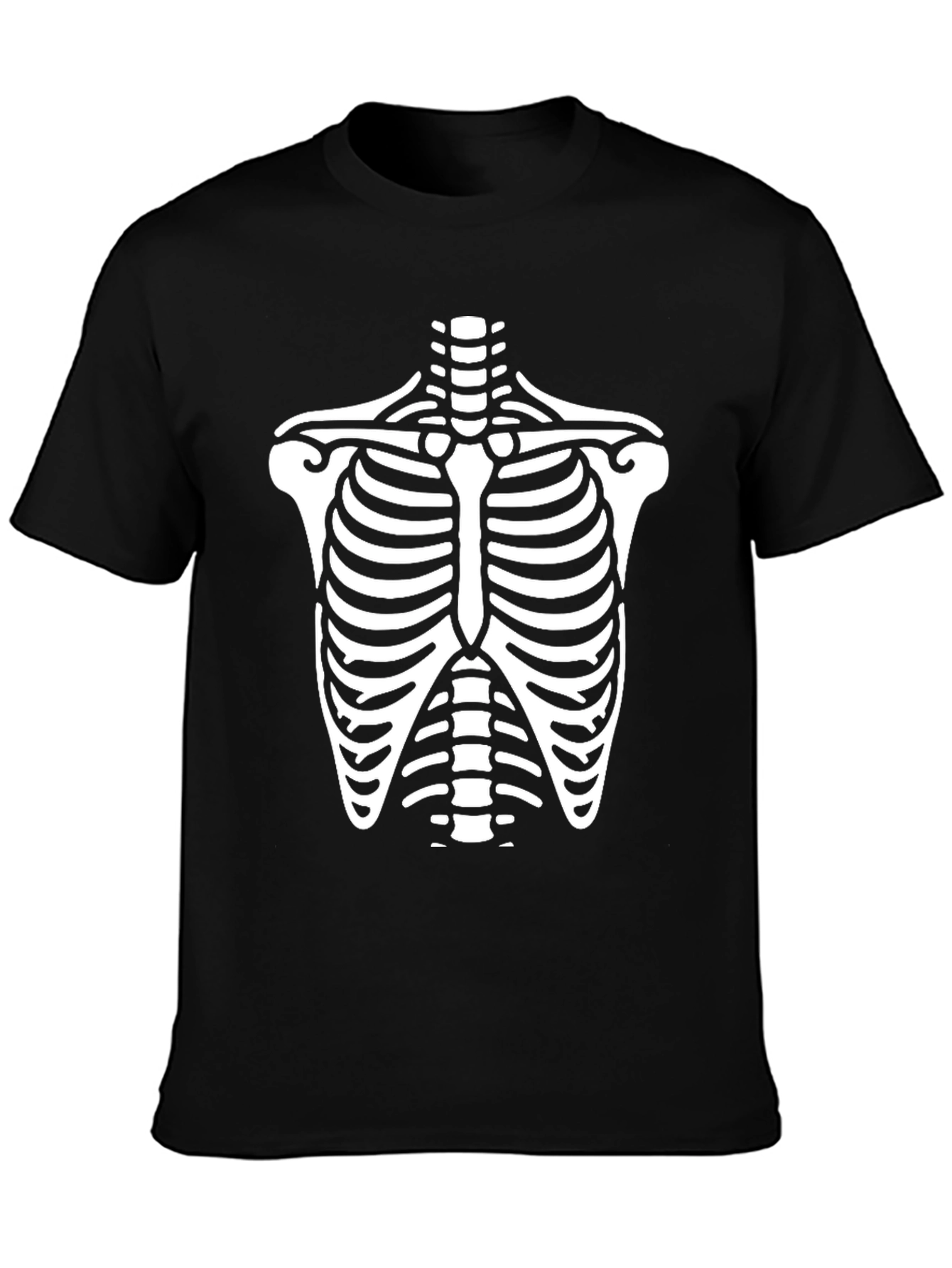 Skeleton Rib Cage Graphic Tee - Halloween T-Shirt