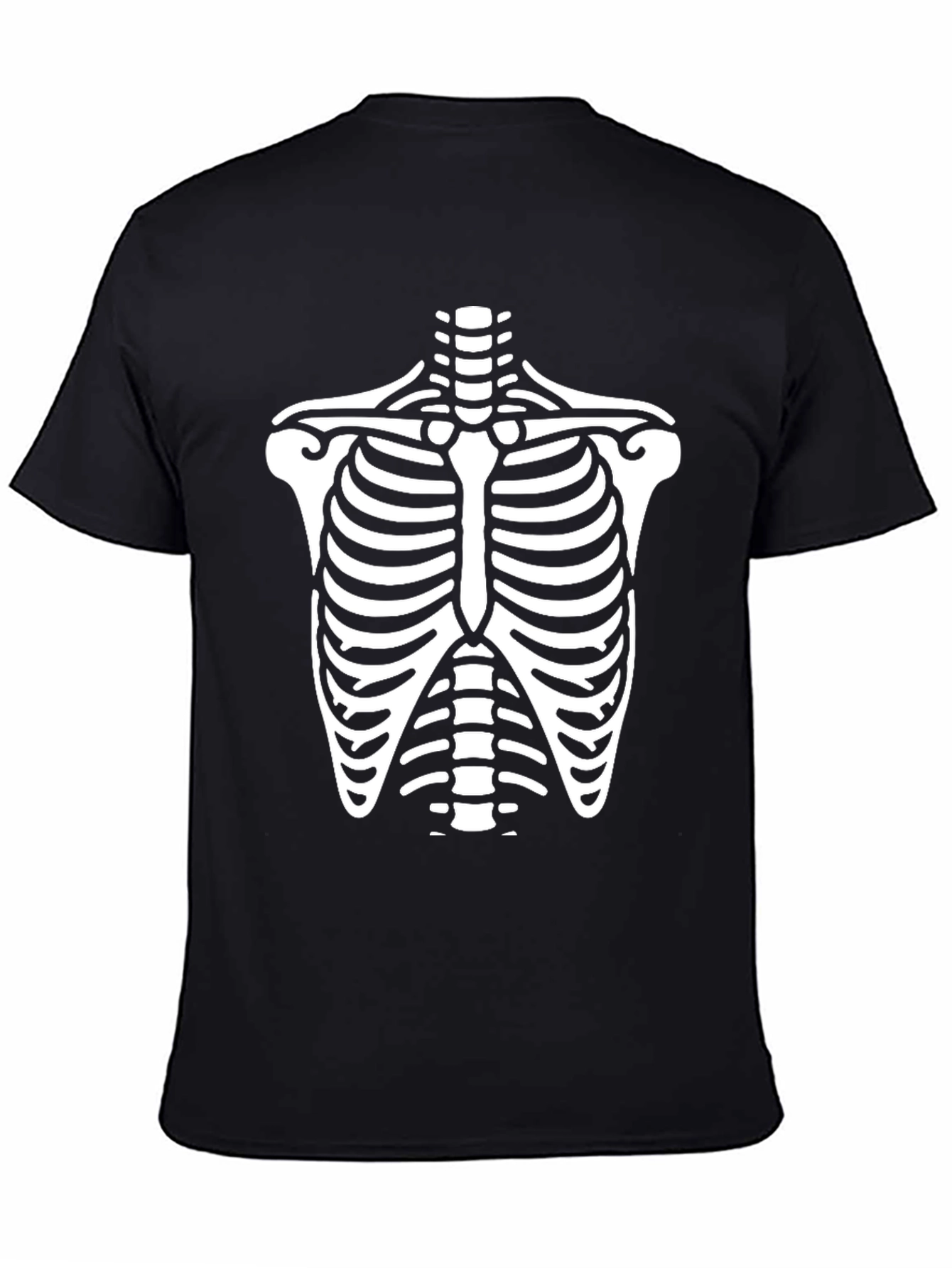 Skeleton Rib Cage Graphic Tee - Halloween T-Shirt