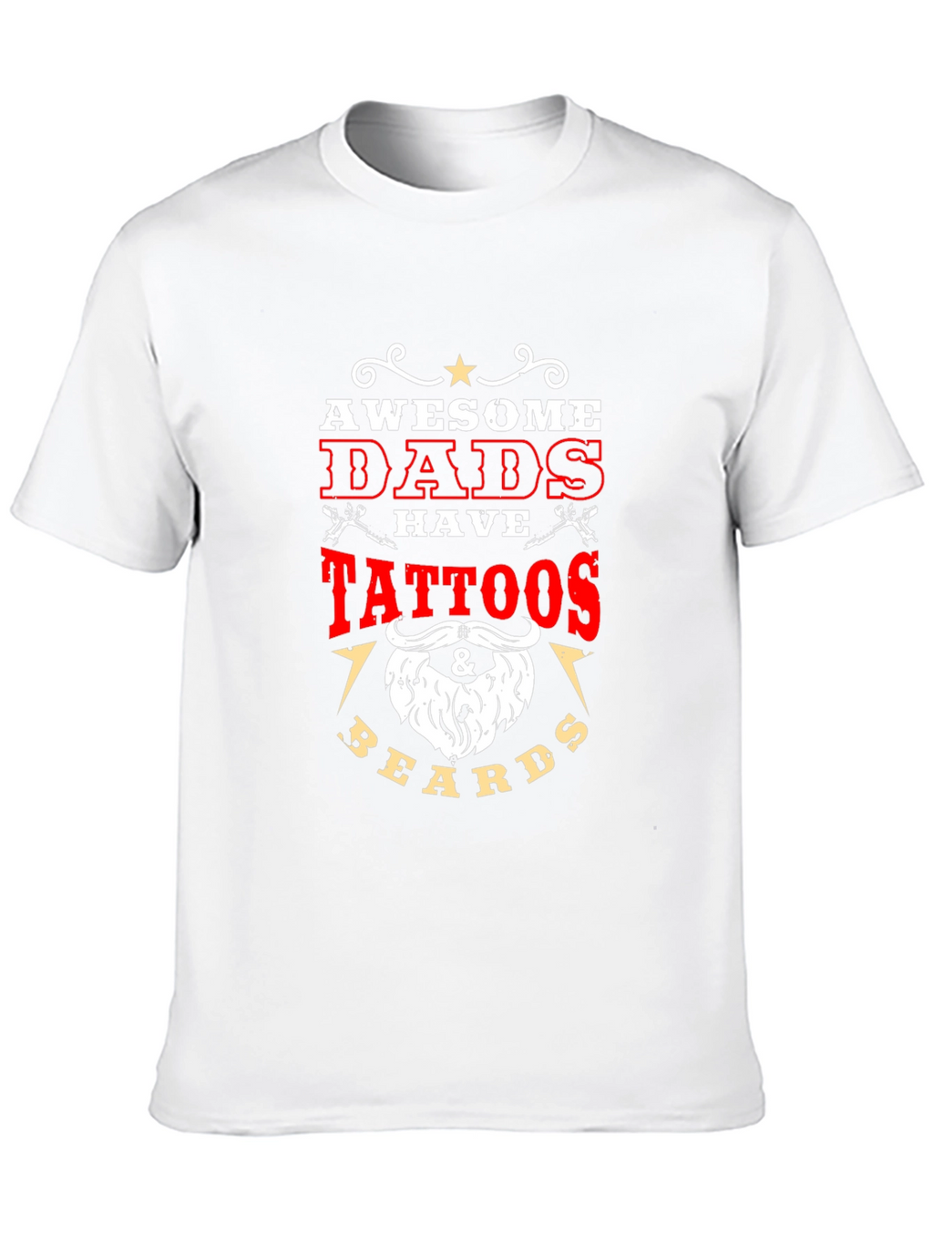 Awesome Dads Tattoos & Beards Black T-Shirt