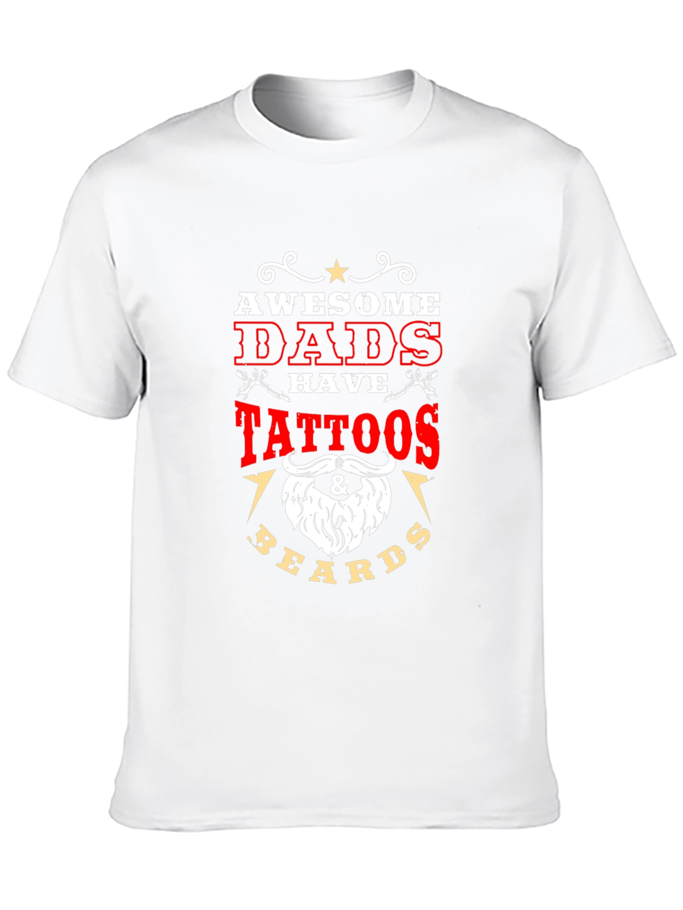Awesome Dads Tattoos & Beards Black T-Shirt