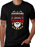 Awesome Dads Tattoos & Beards Black T-Shirt