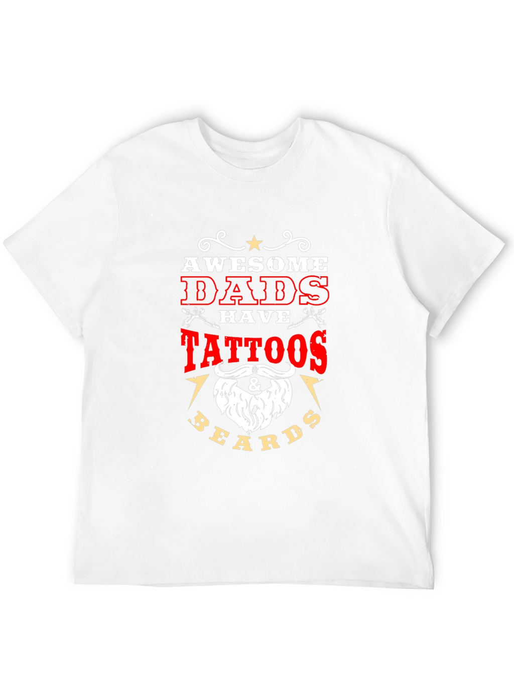 Awesome Dads Tattoos & Beards Black T-Shirt