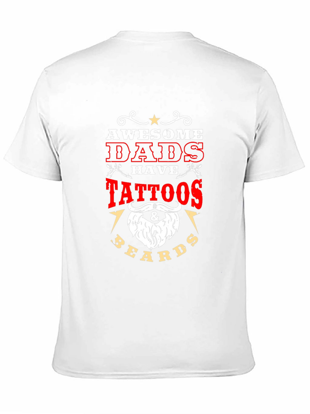 Awesome Dads Tattoos & Beards Black T-Shirt