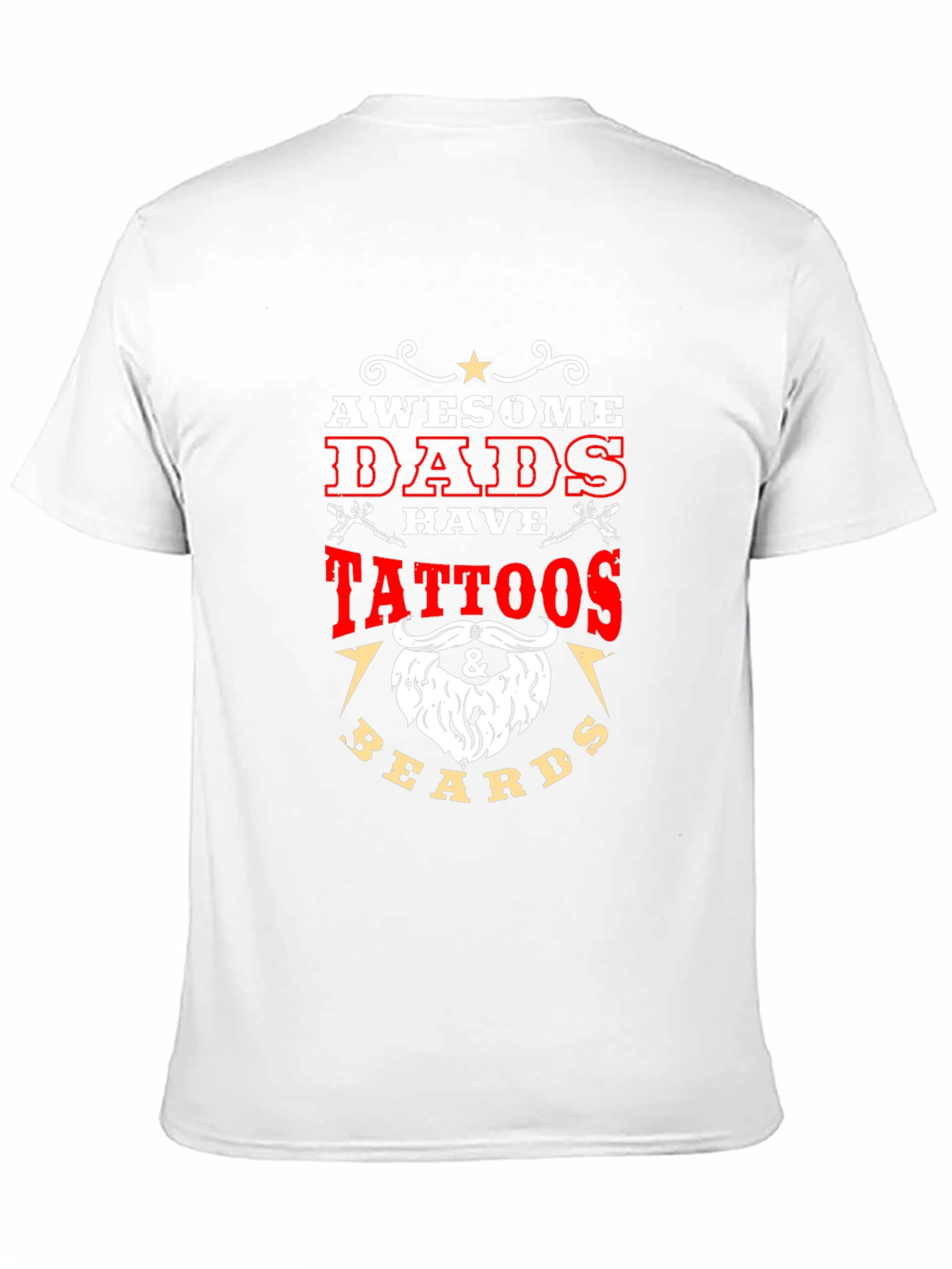 Awesome Dads Tattoos & Beards Black T-Shirt