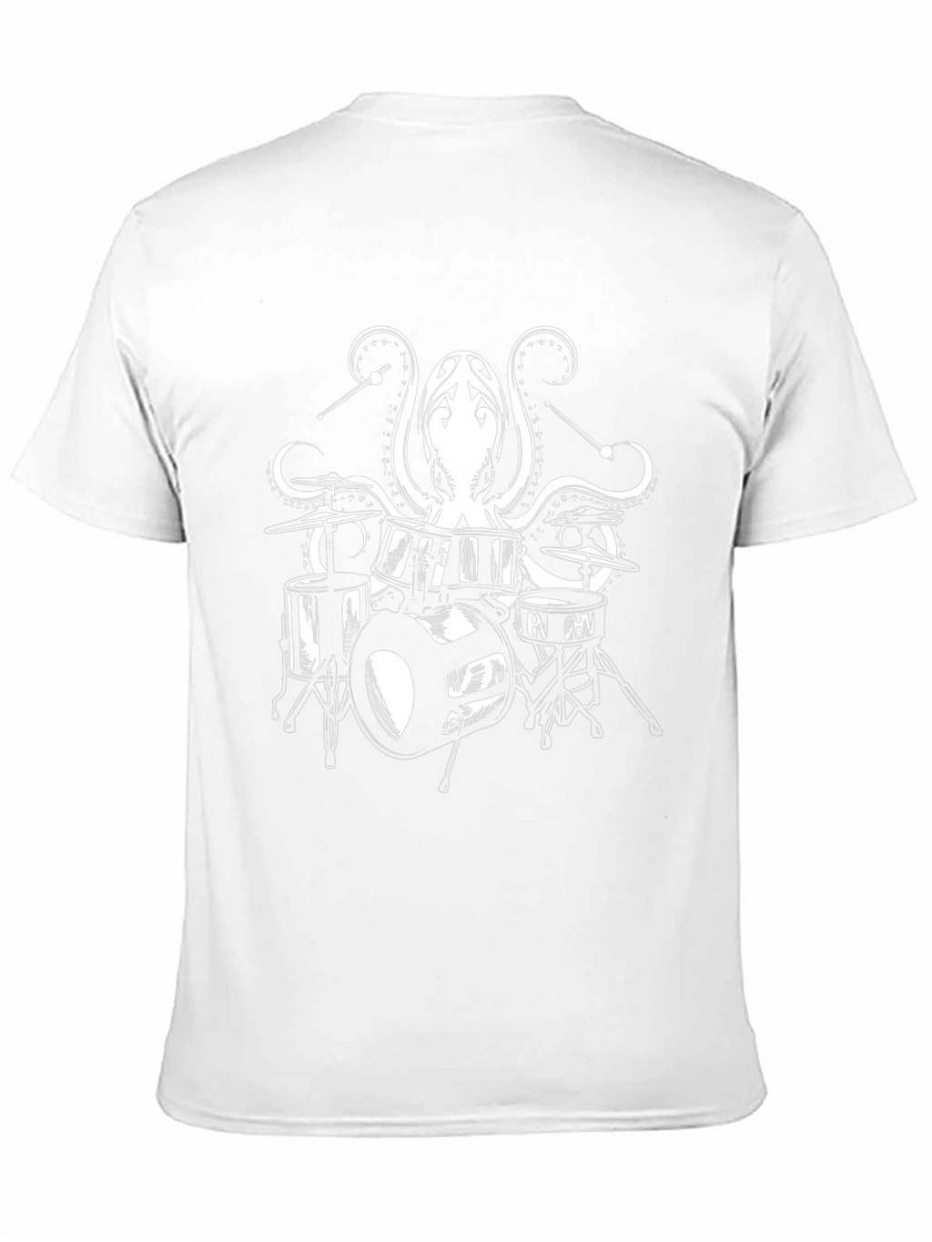 Octopus Drummer Graphic Tee - Black Cotton T-Shirt