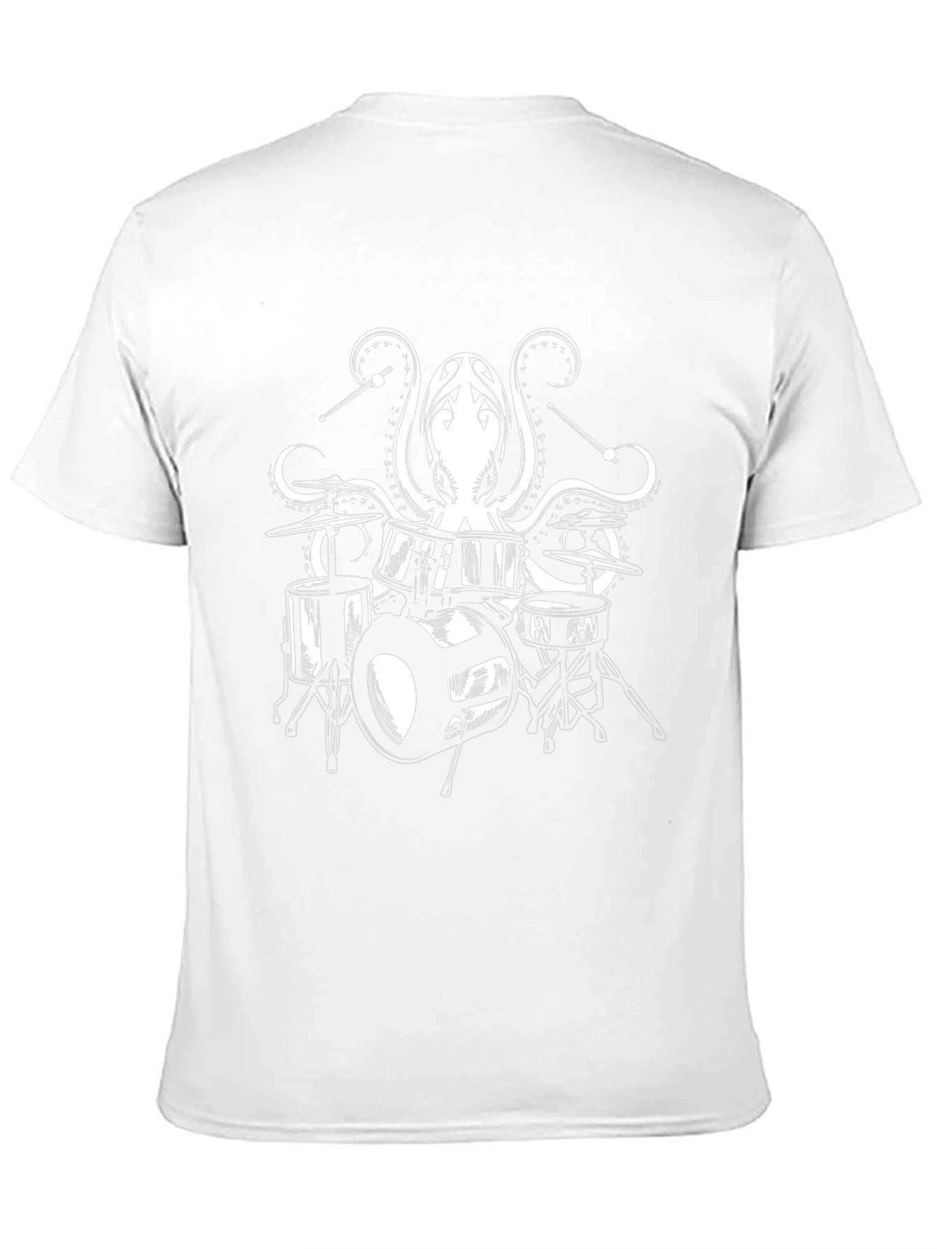 Octopus Drummer Graphic Tee - Black Cotton T-Shirt