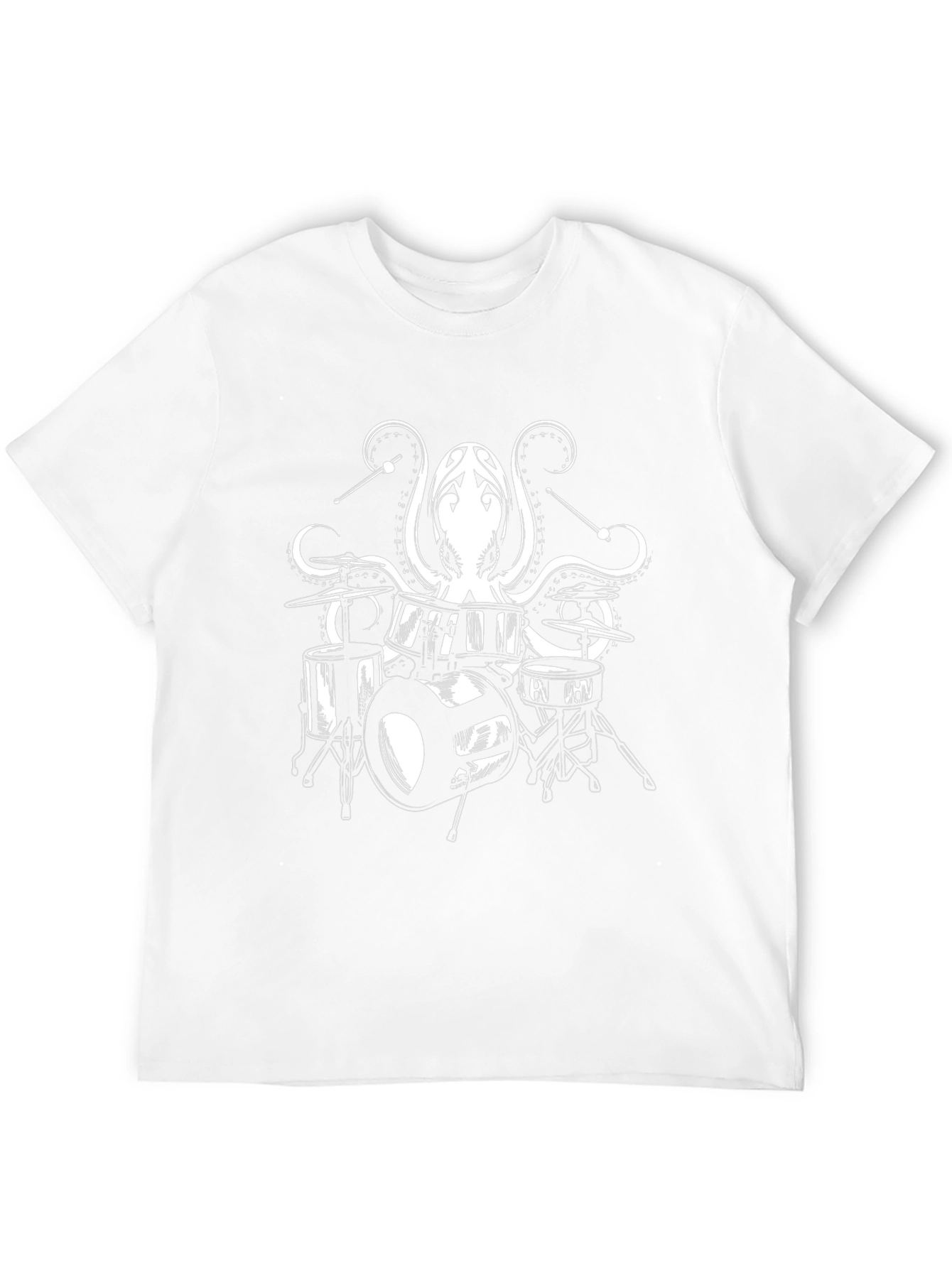 Octopus Drummer Graphic Tee - Black Cotton T-Shirt