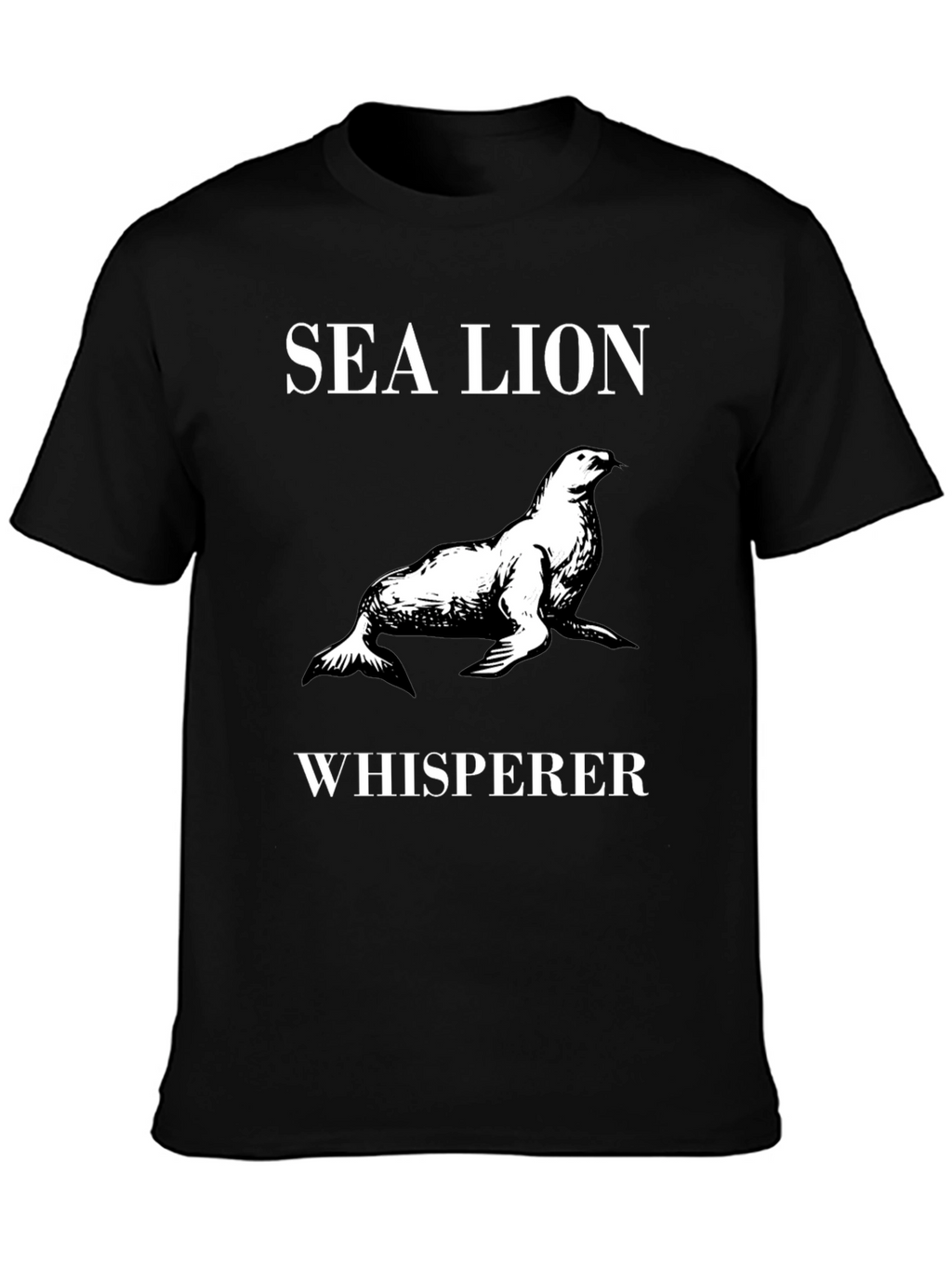 Sea Lion Whisperer Graphic Tee - Black Cotton T-Shirt