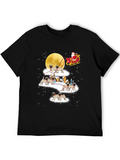 Christmas Pug Santa Sleigh T-Shirt