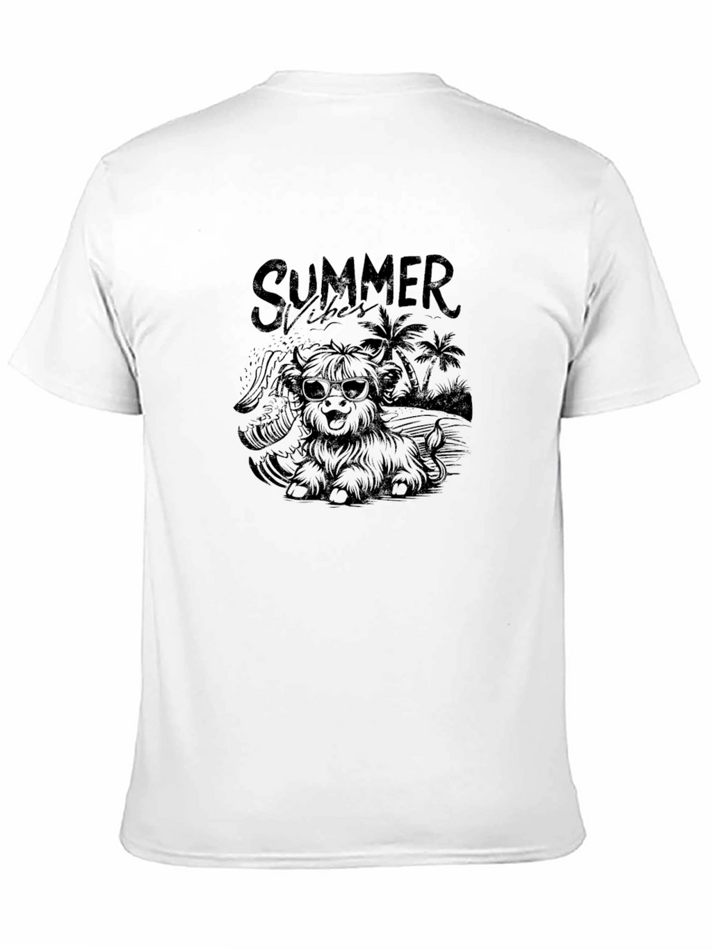 Summer Vibes Dog Graphic Tee - Black