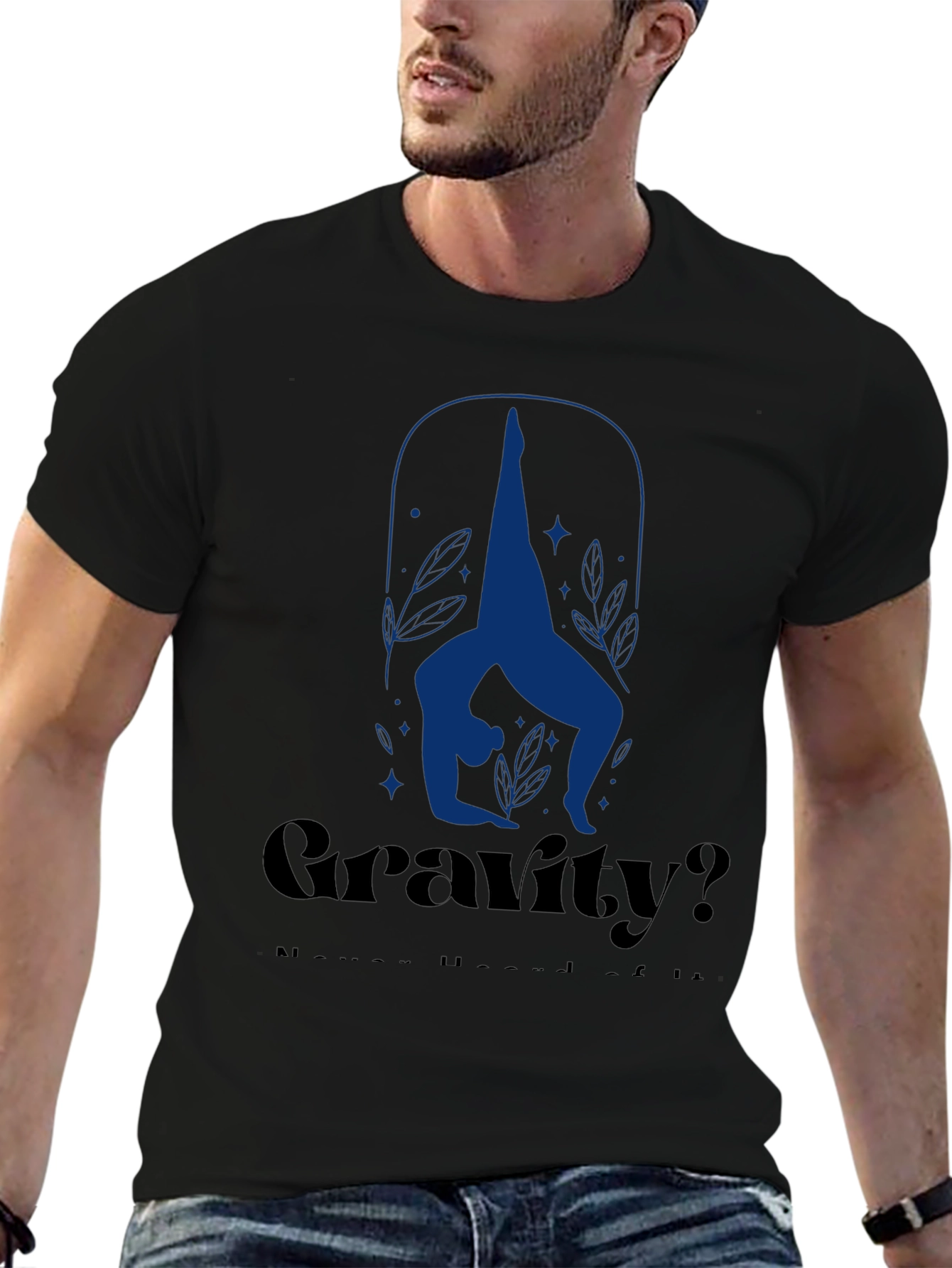 Gravity? Yoga Pose Graphic Tee - Black