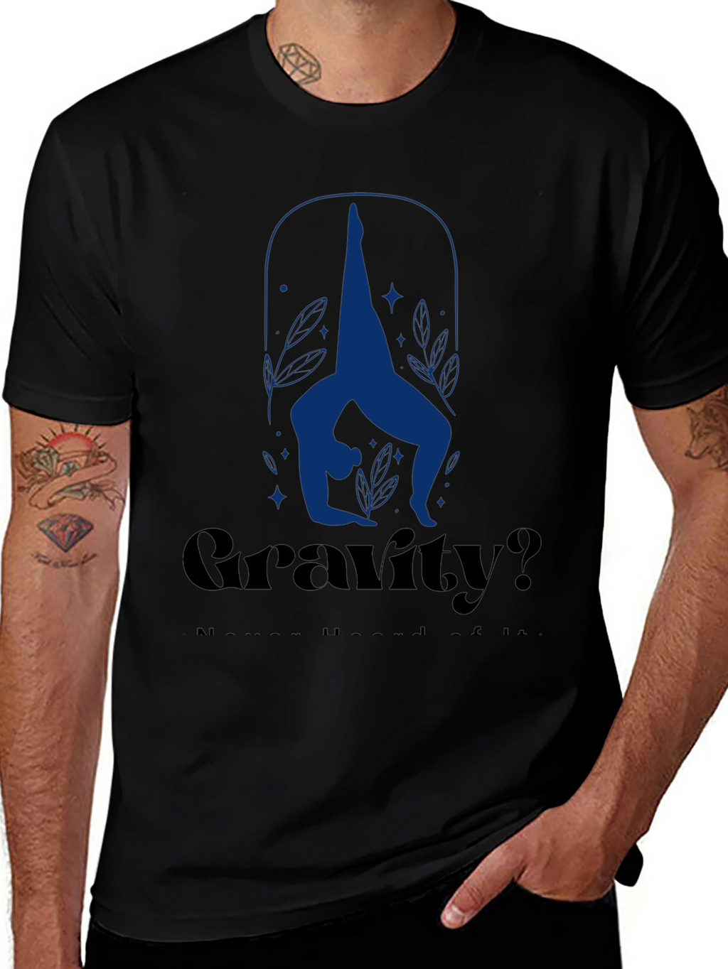Gravity? Yoga Pose Graphic Tee - Black