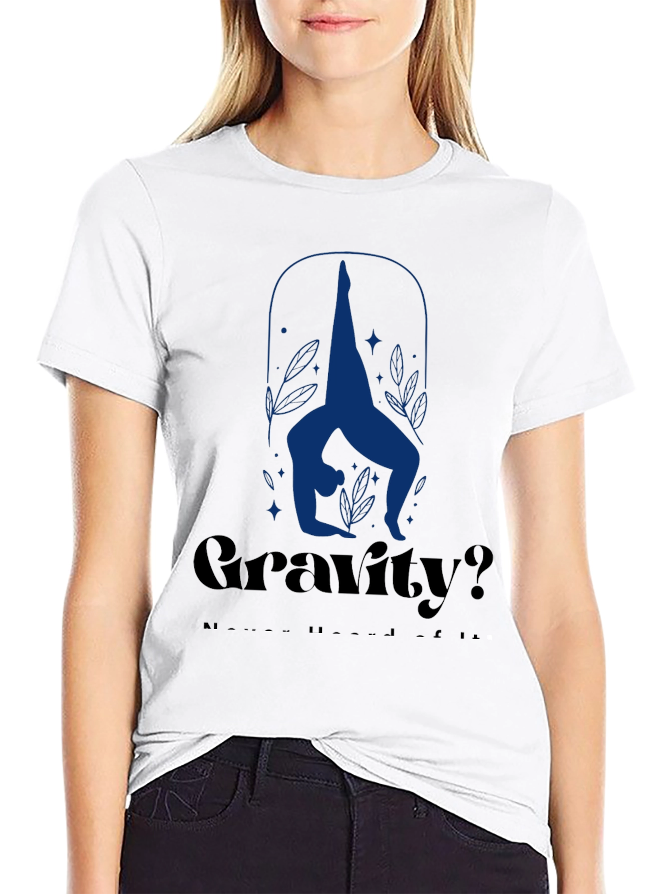 Gravity? Yoga Pose Graphic Tee - Black