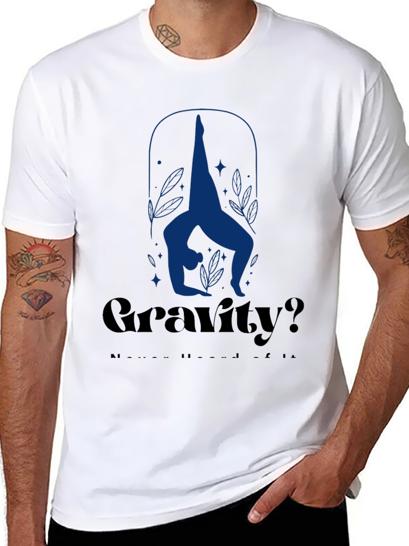 Gravity? Yoga Pose Graphic Tee - Black