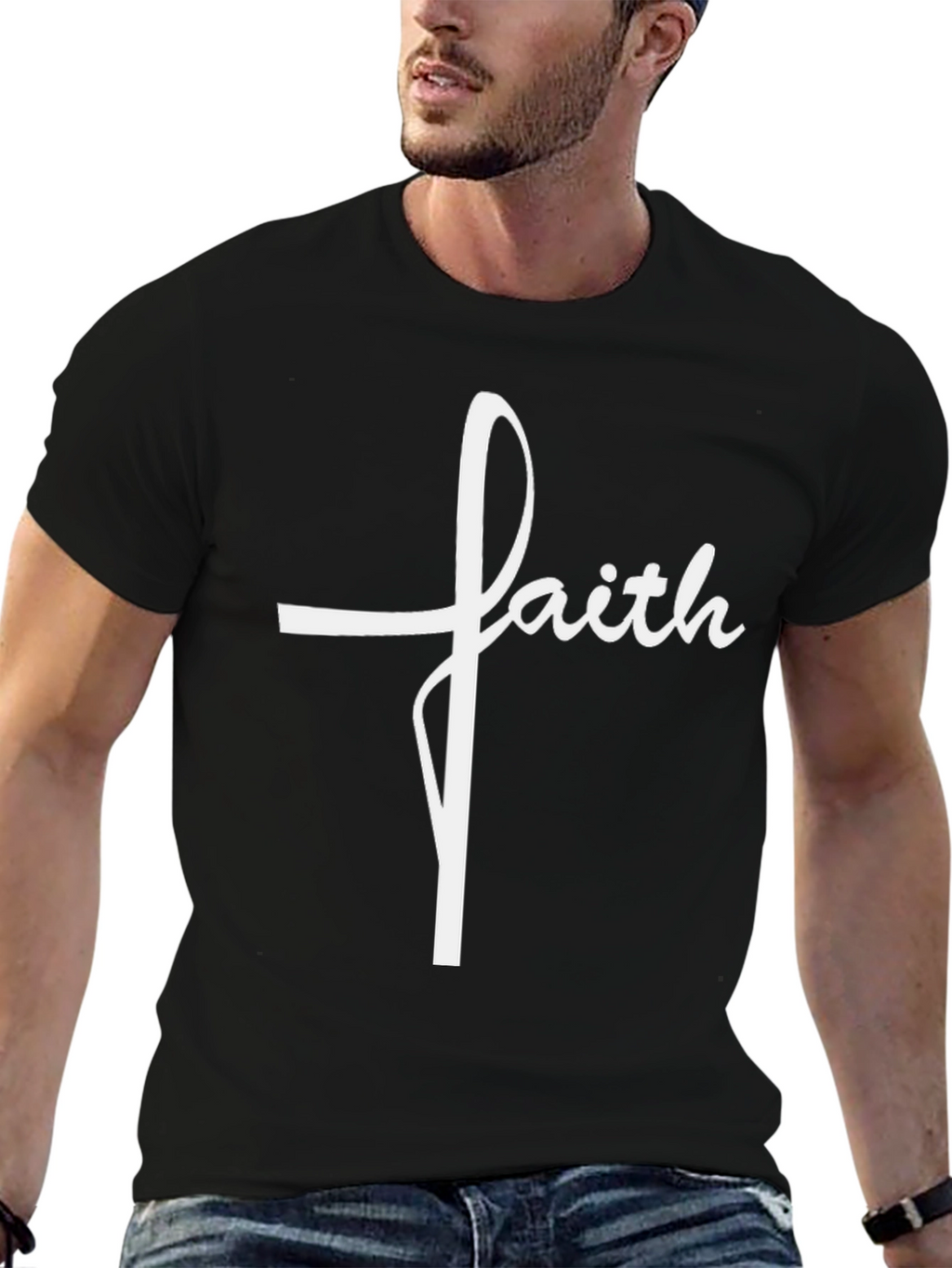 Faith Cross Graphic T-Shirt - Religious Tee