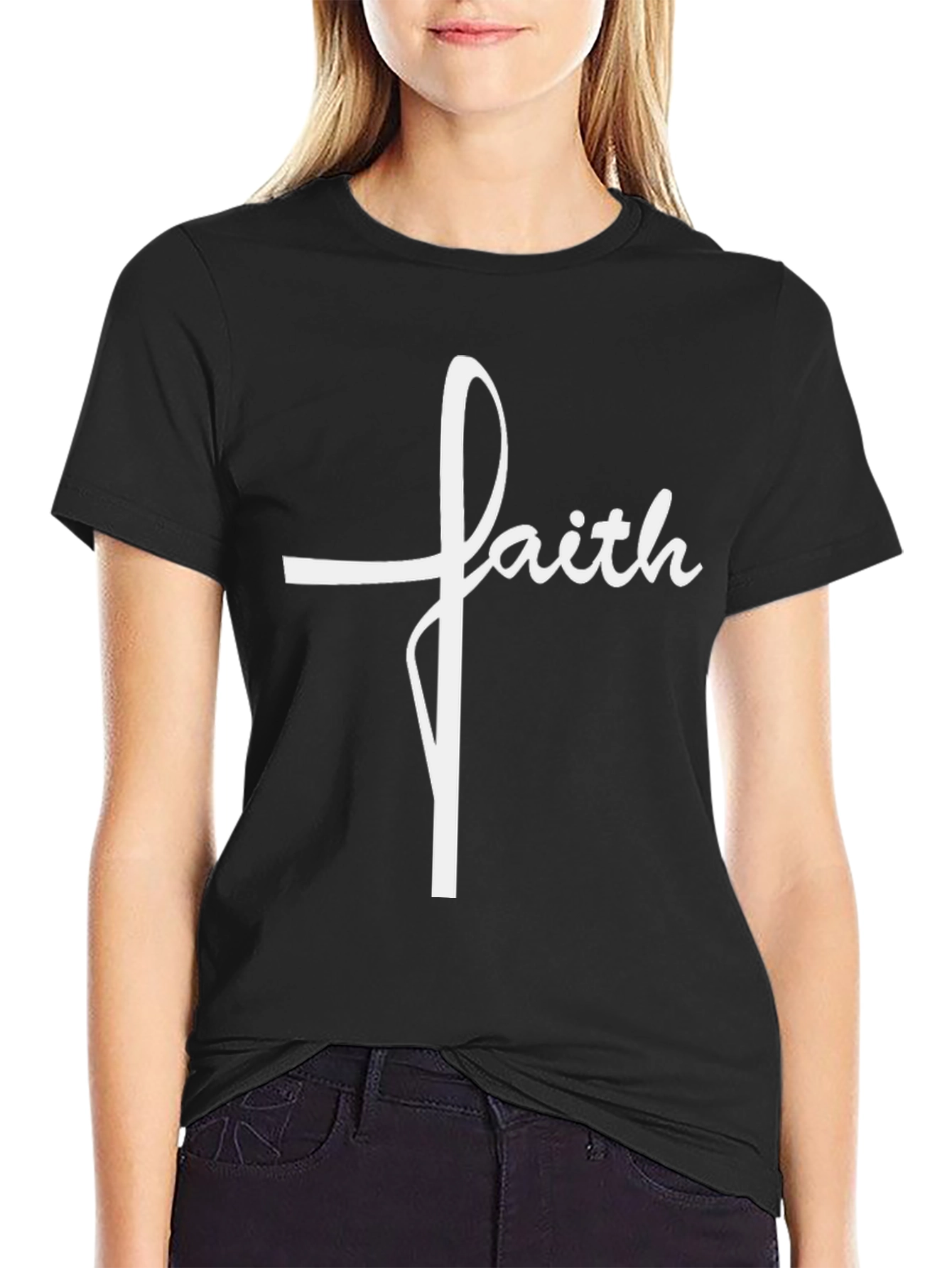 Faith Cross Graphic T-Shirt - Religious Tee