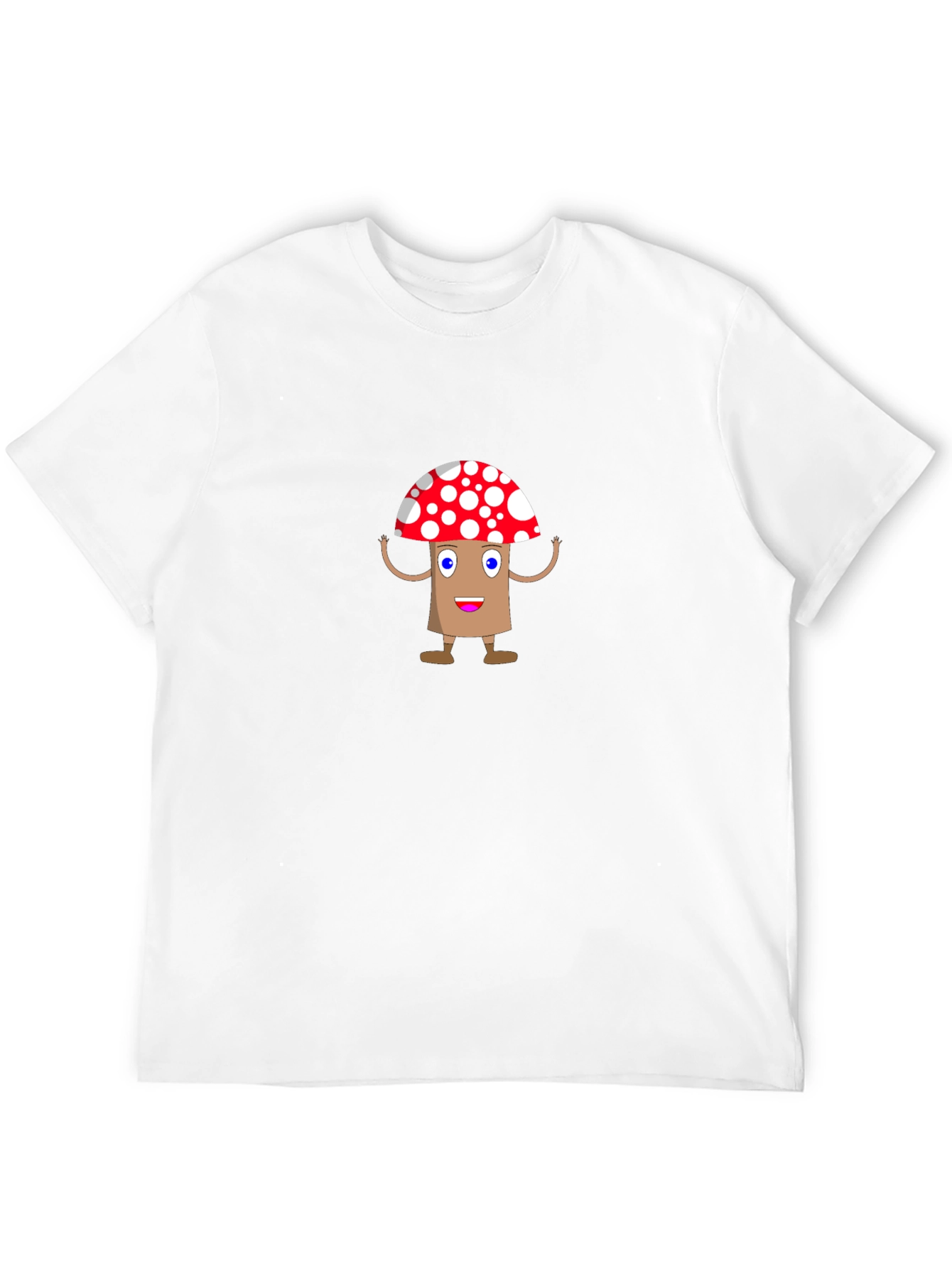 Cartoon Mushroom Graphic Tee - Black T-Shirt