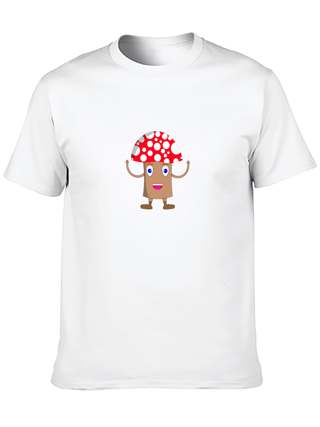 Cartoon Mushroom Graphic Tee - Black T-Shirt