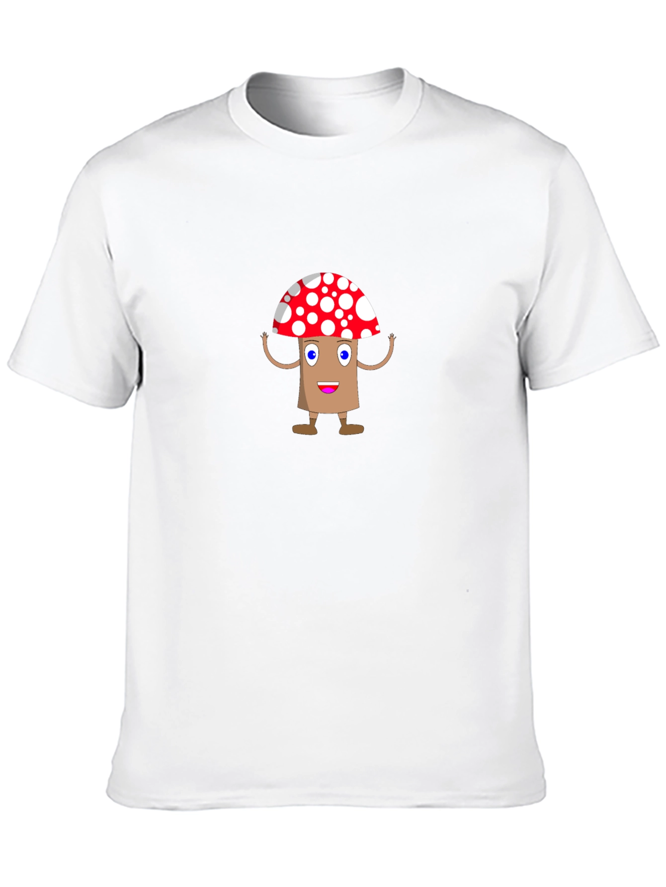 Cartoon Mushroom Graphic Tee - Black T-Shirt
