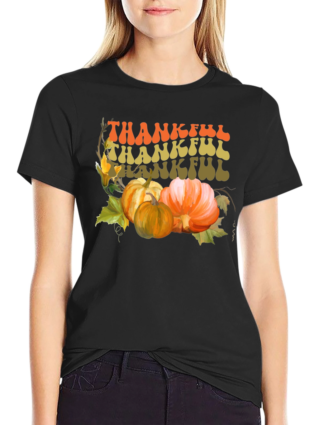 Thankful Graphic Print T-Shirt