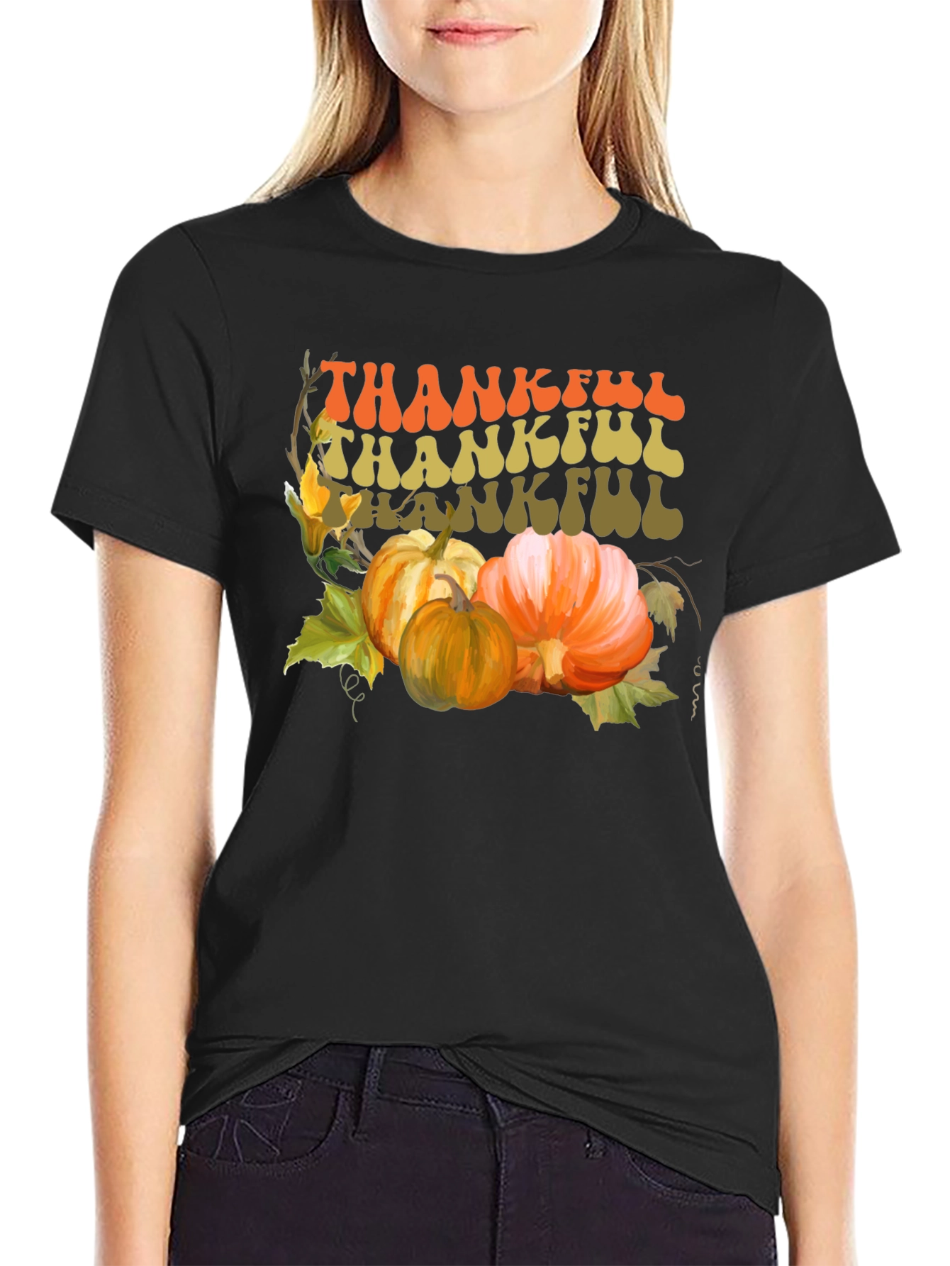 Thankful Graphic Print T-Shirt
