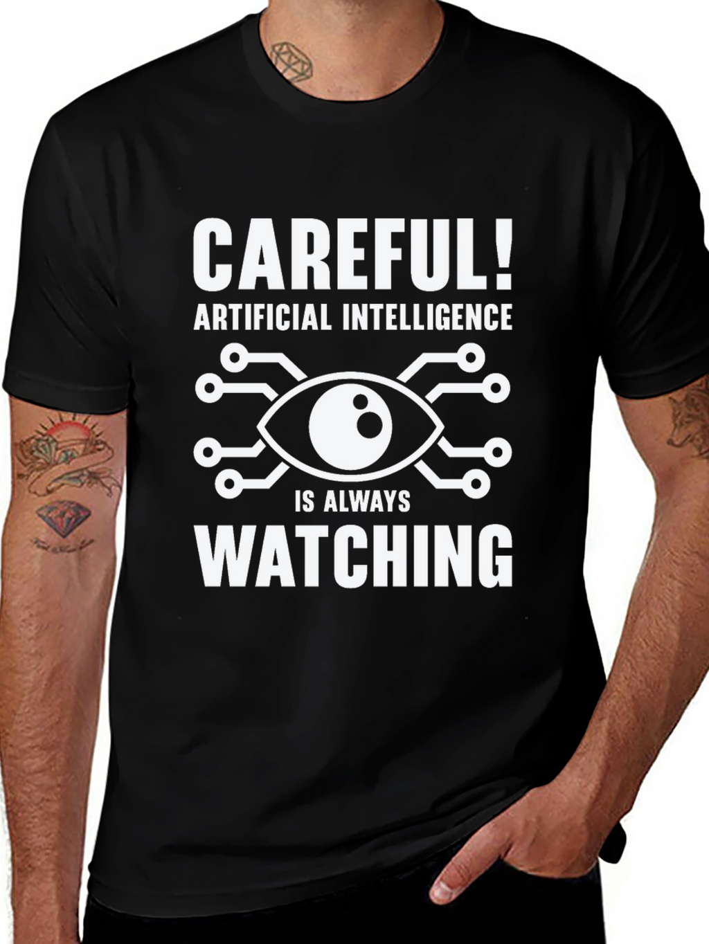 AI is Always Watching T-Shirt - Funny Robot Tee