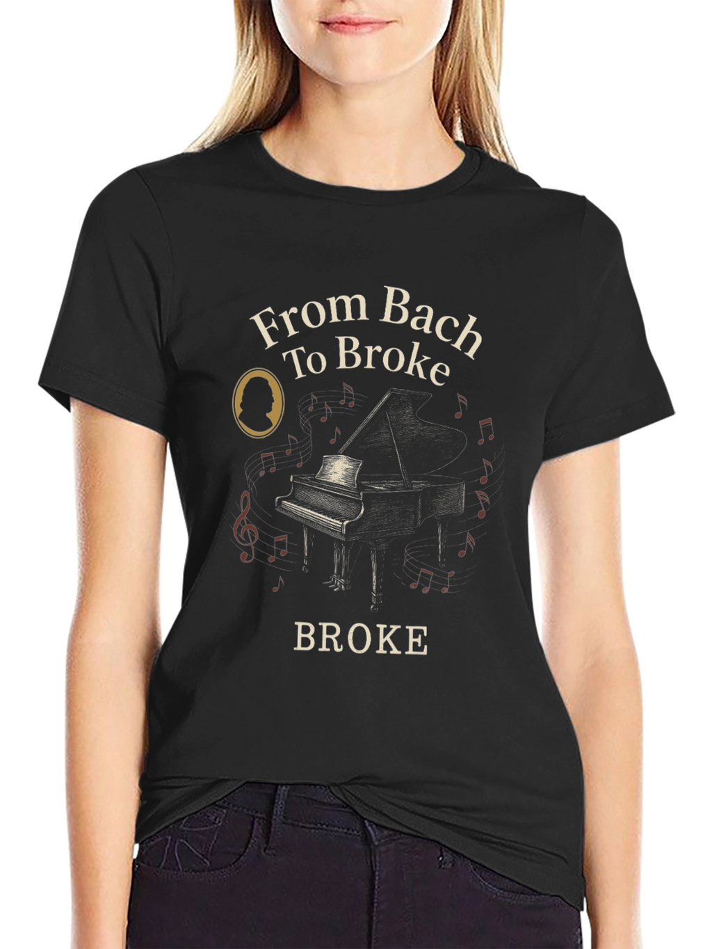 From Bach to Broke T-Shirt - Music Lover Tee