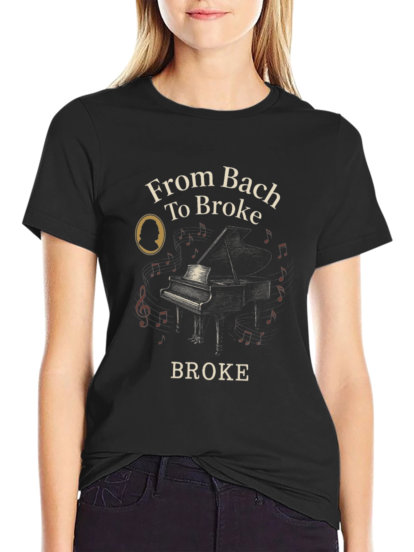 From Bach to Broke T-Shirt - Music Lover Tee
