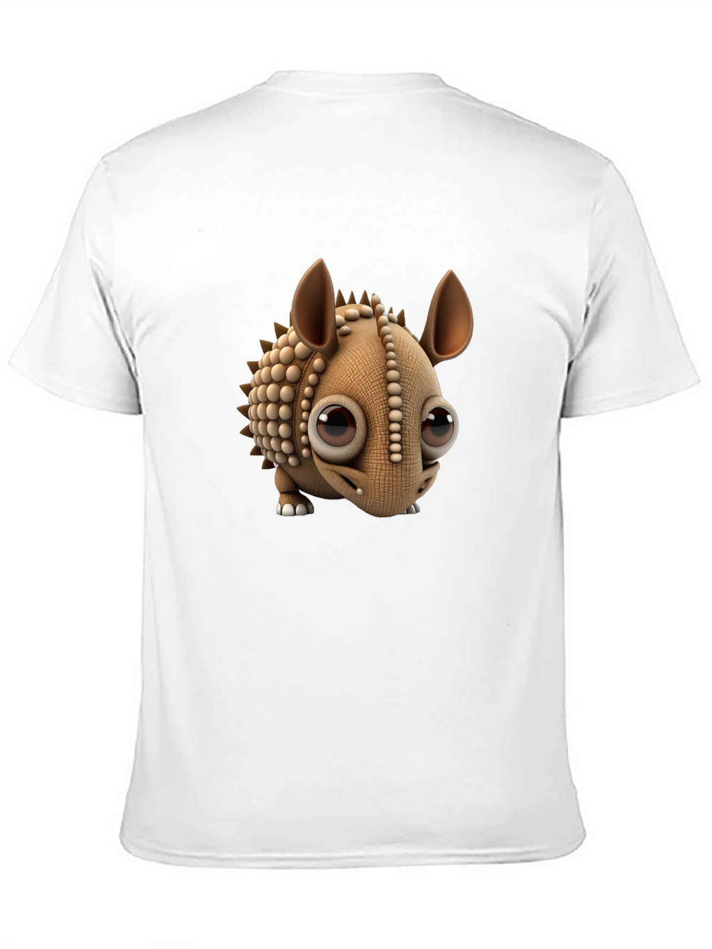 Cartoon Armadillo Graphic Tee - Black Crew Neck