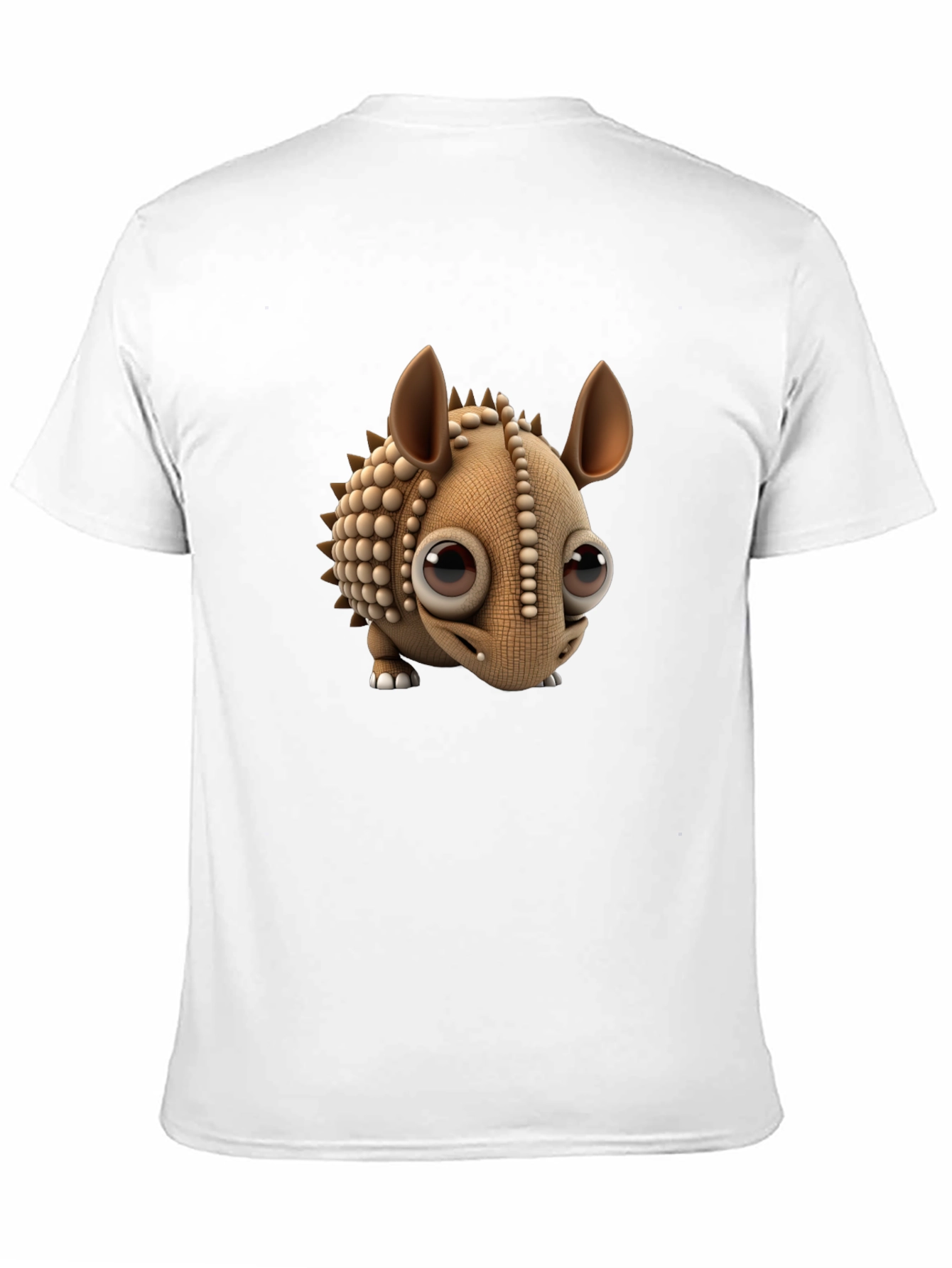 Cartoon Armadillo Graphic Tee - Black Crew Neck