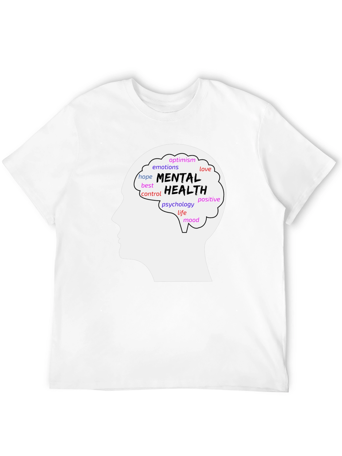 Mental Health Awareness T-Shirt - Brain Silhouette