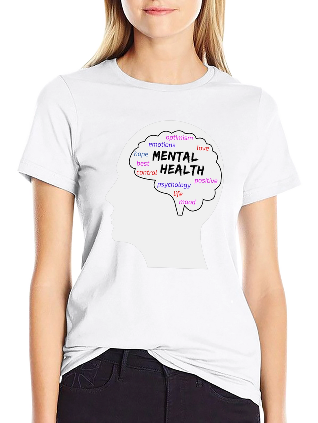 Mental Health Awareness T-Shirt - Brain Silhouette