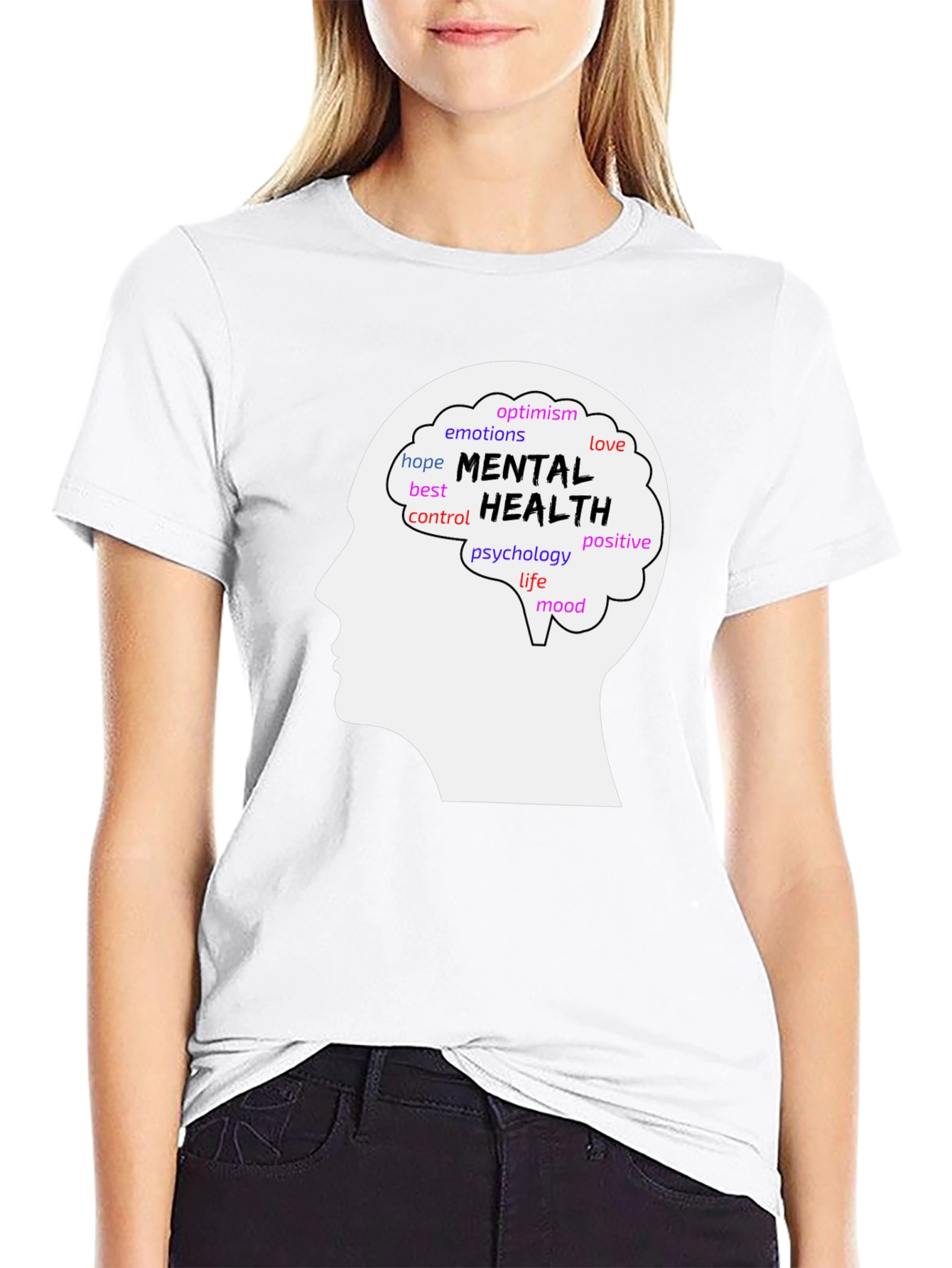 Mental Health Awareness T-Shirt - Brain Silhouette