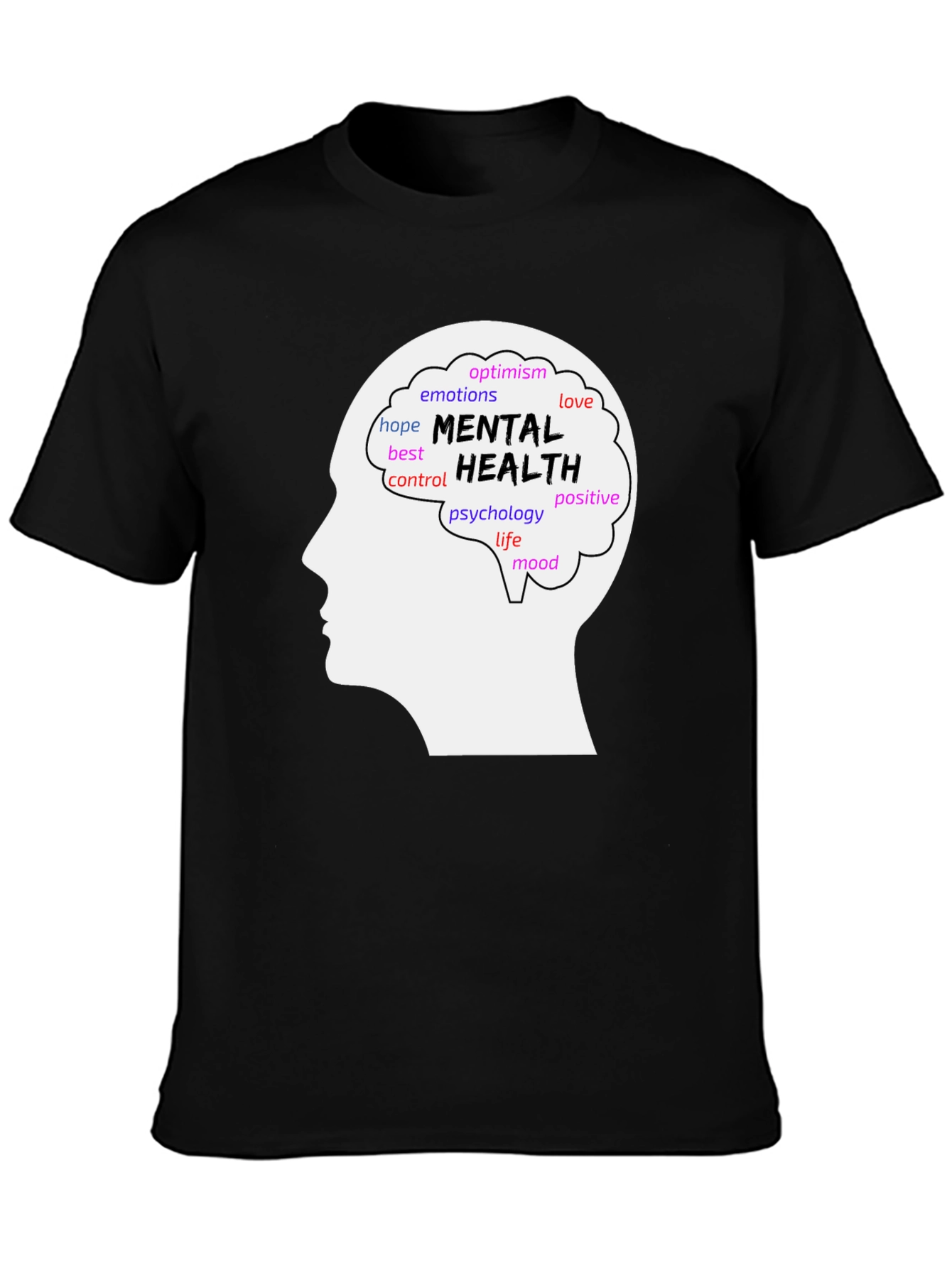 Mental Health Awareness T-Shirt - Brain Silhouette