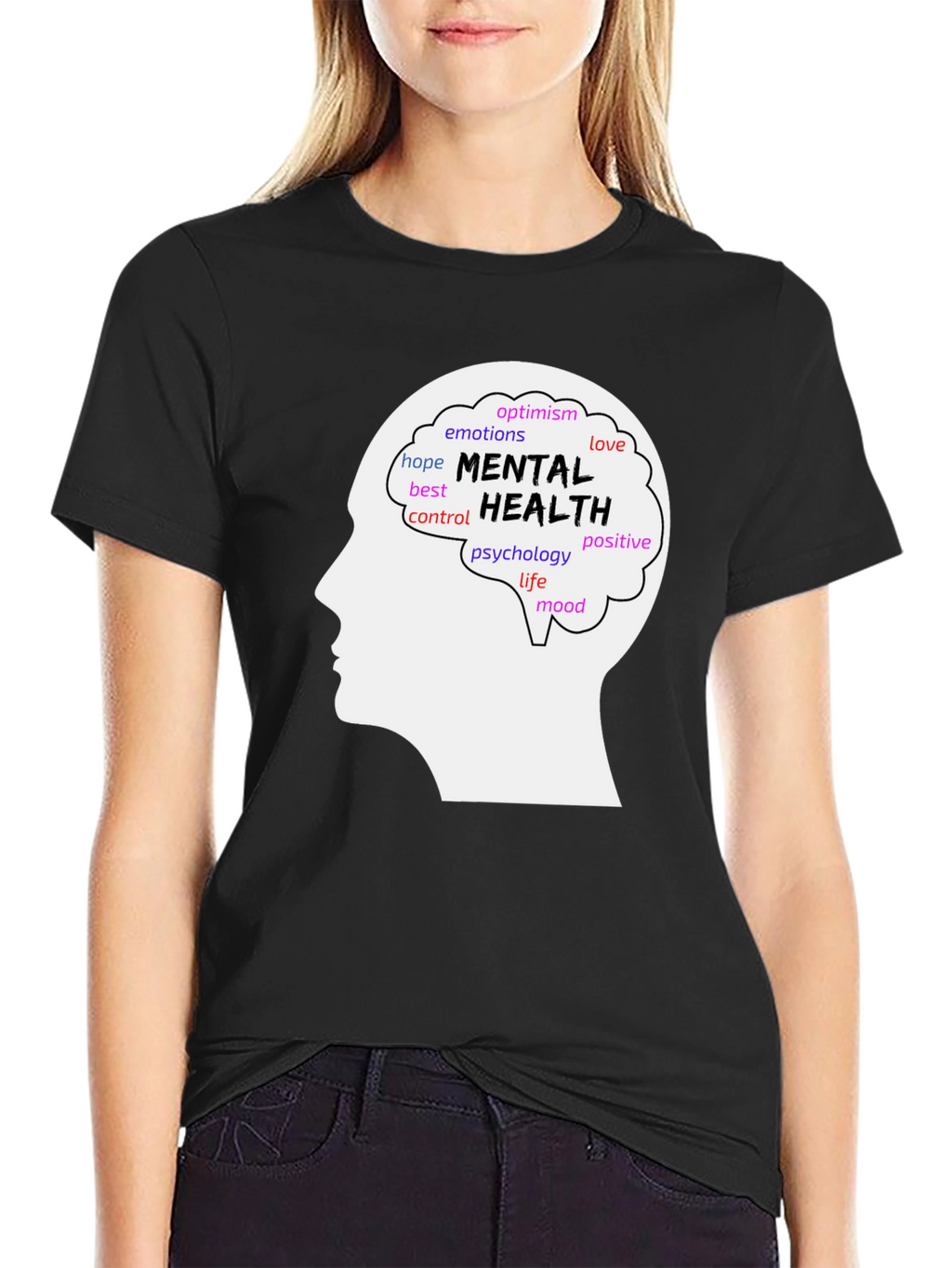 Mental Health Awareness T-Shirt - Brain Silhouette