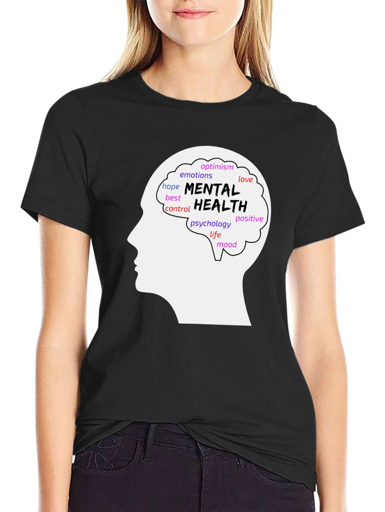 Mental Health Awareness T-Shirt - Brain Silhouette